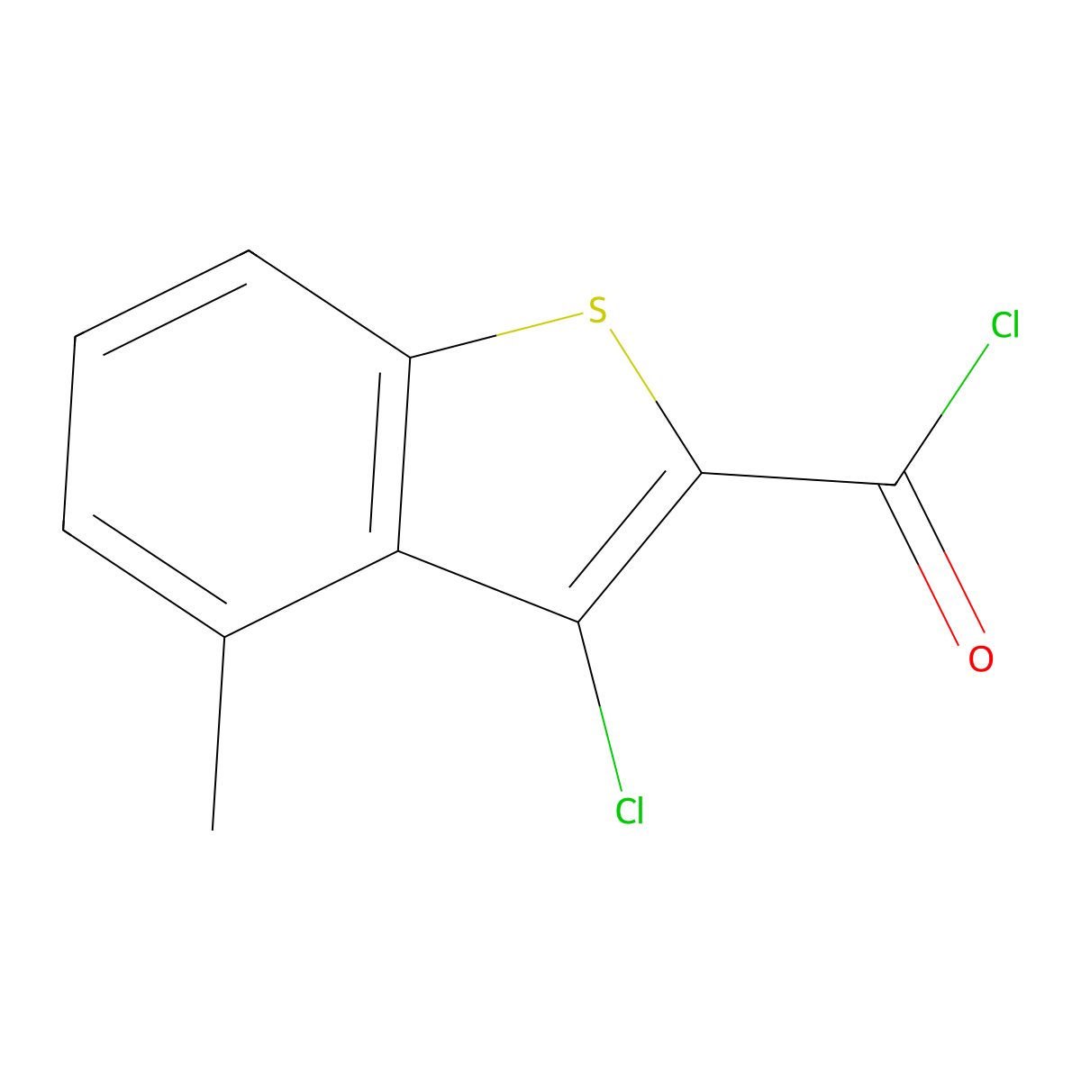 3-Chloro-4-methyl-1-benzothiophene-2-carbonyl chloride molecular structure, CAS 84258-80-0
