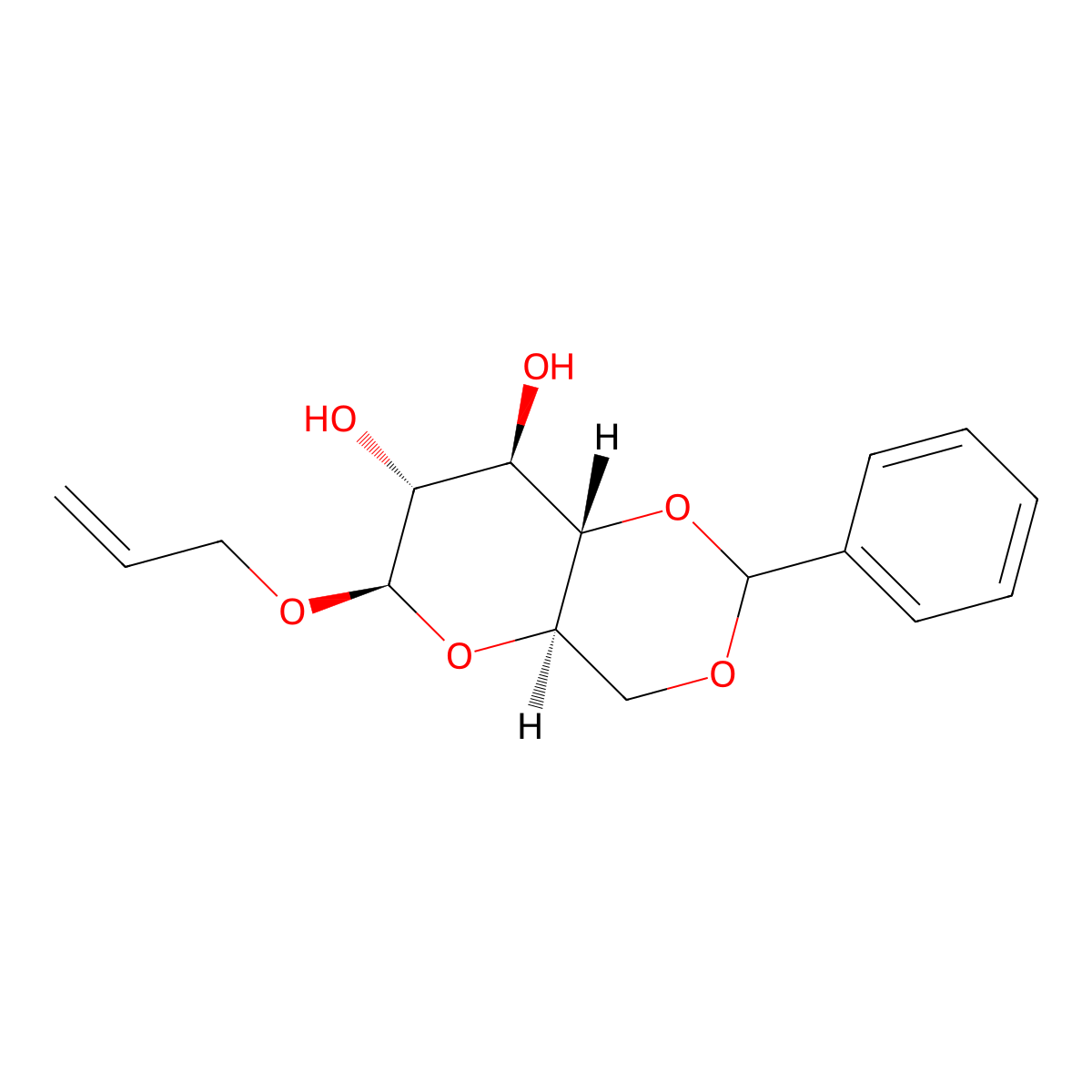 Allyl-4,6-O-benzylidene-beta-D-glucopyranoside molecular structure, CAS 84276-56-2