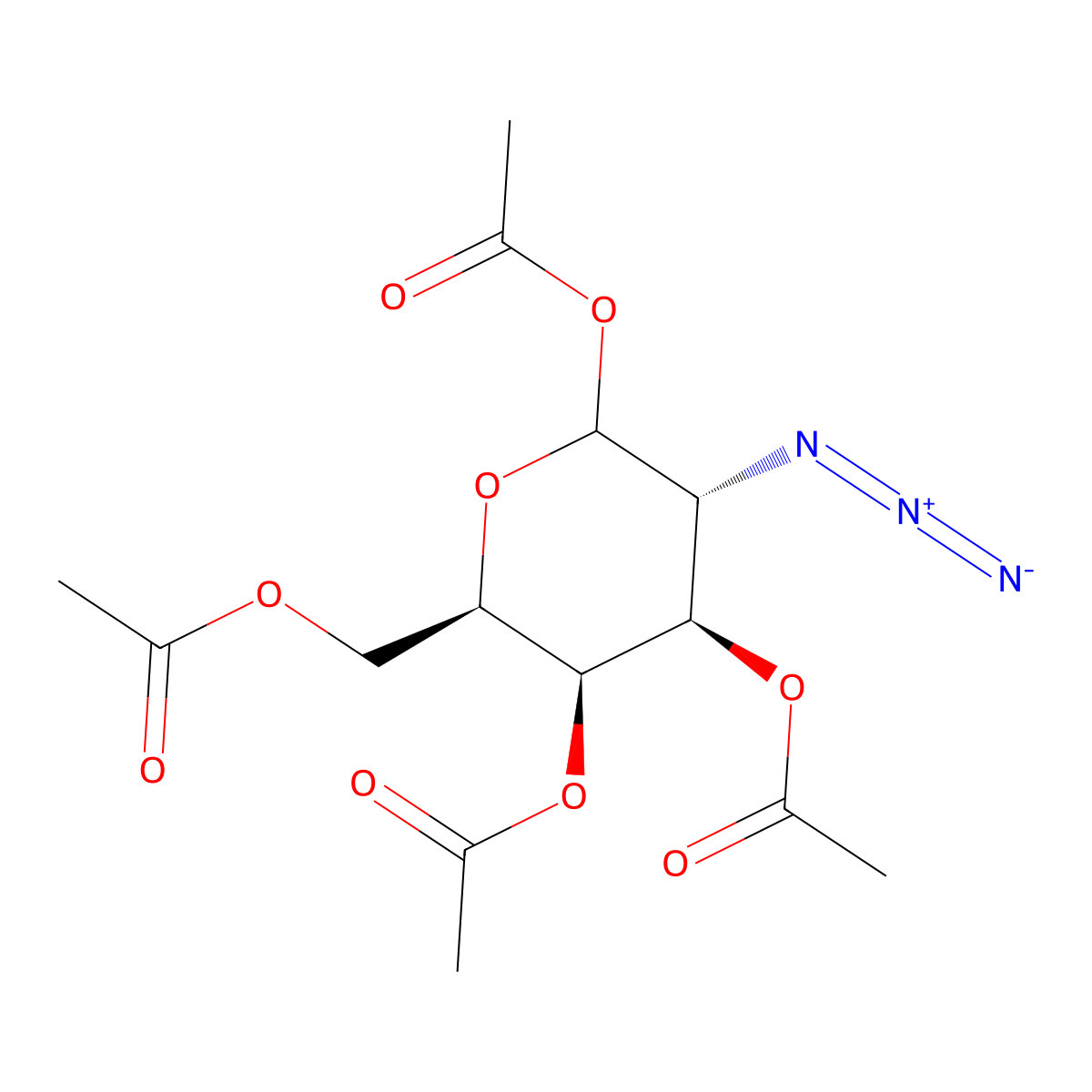 1,3,4,6-Tetra-O-acetyl-2-azido-2-deoxy-D-galactopyranose molecular structure, CAS 84278-00-2