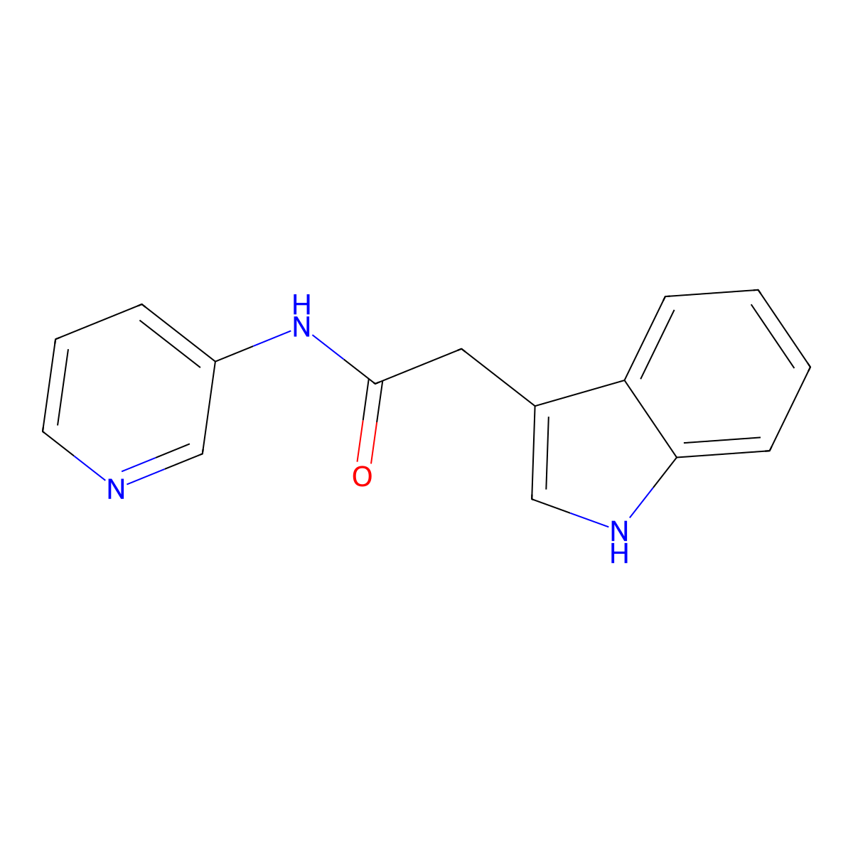 1H-Indole-3-acetamide, N-3-pyridinyl- molecular structure, CAS 84289-32-7