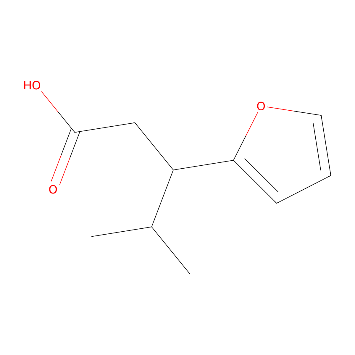 3-(Furan-2-yl)-4-methylpentanoic acid molecular structure, CAS 842954-66-9