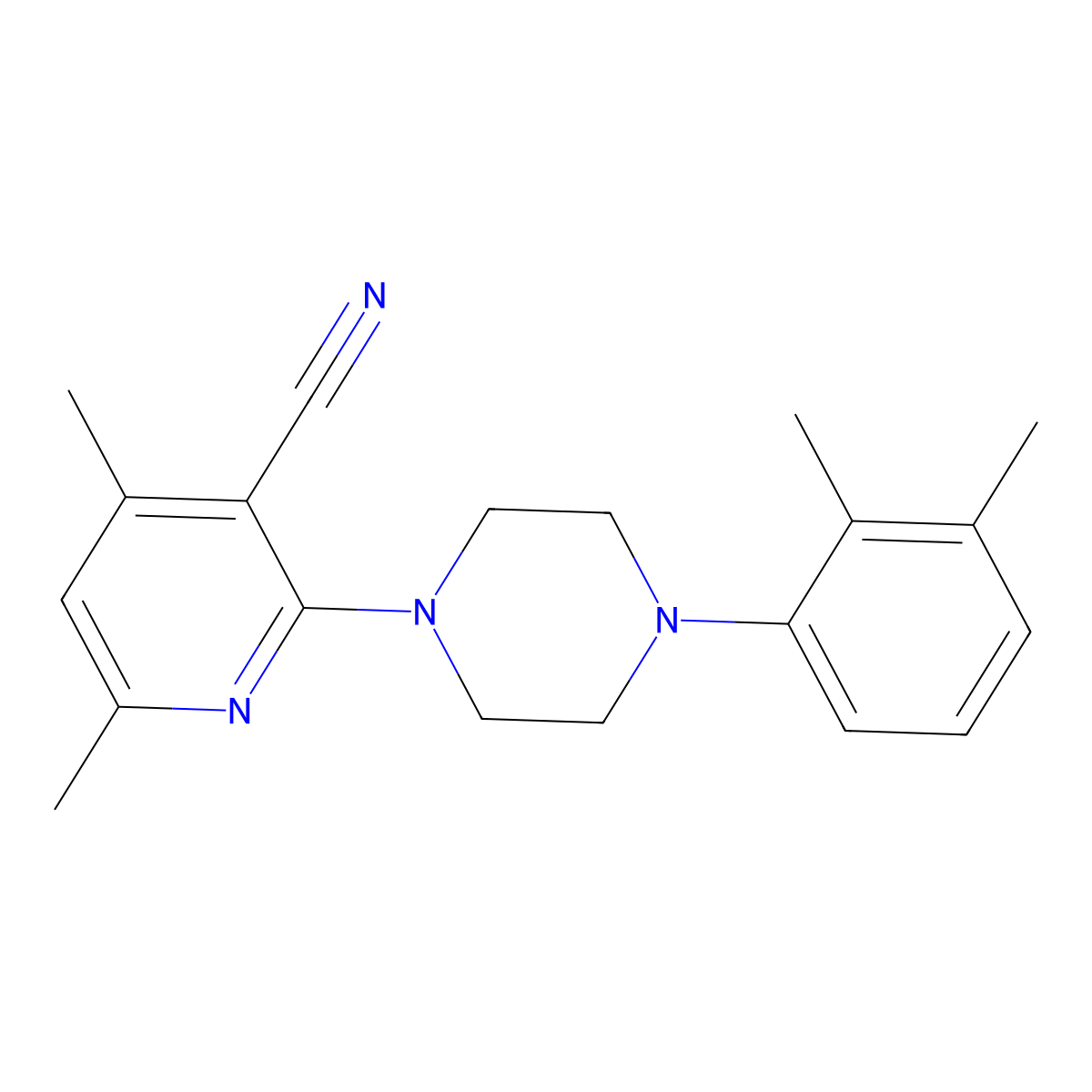 2-[4-(2,3-Dimethylphenyl)piperazin-1-yl]-4,6-dimethylpyridine-3-carbonitrile molecular structure, CAS 842954-69-2