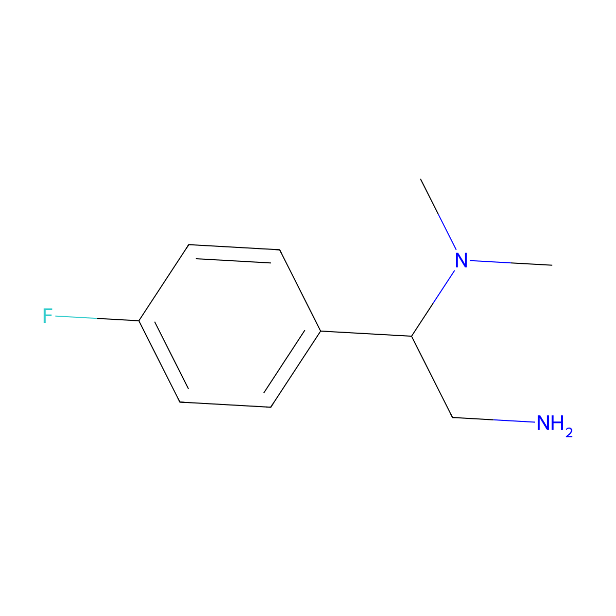 (2-Amino-1-(4-fluorophenyl)ethyl)dimethylamine molecular structure, CAS 842954-71-6