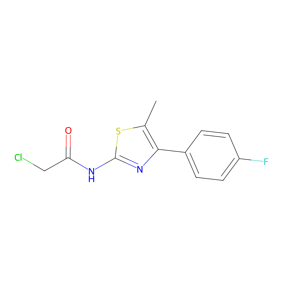 2-Chloro-N-[4-(4-fluoro-phenyl)-5-methyl-thiazol-2-yl]-acetamide molecular structure, CAS 842954-82-9