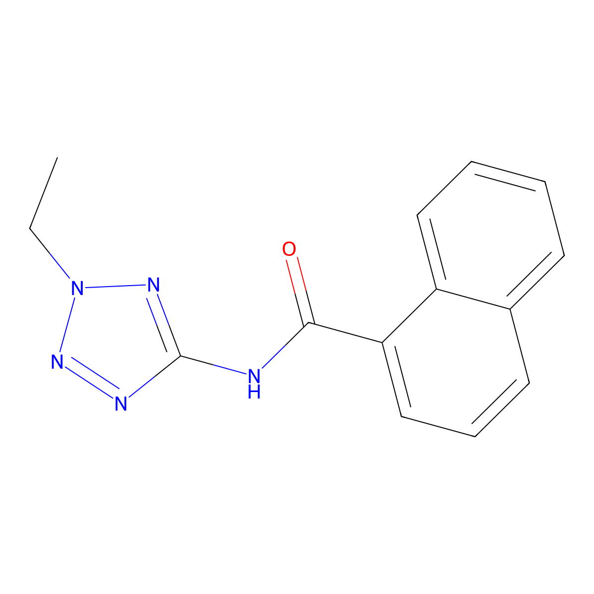 N-(2-ethyltetrazol-5-yl)naphthalene-1-carboxamide molecular structure, CAS 842954-87-4