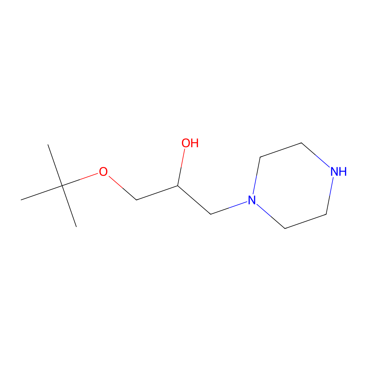 1-tert-Butoxy-3-piperazin-1-yl-propan-2-ol molecular structure, CAS 842955-16-2