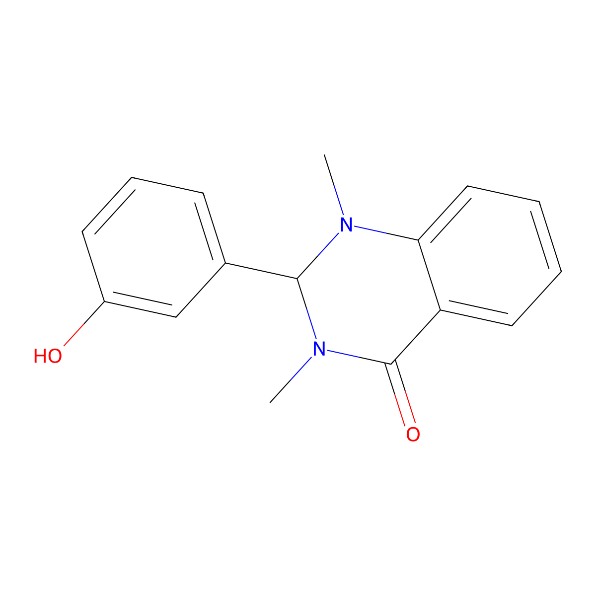 2-(3-hydroxyphenyl)-1,3-dimethyl-2H-quinazolin-4-one molecular structure, CAS 842955-36-6