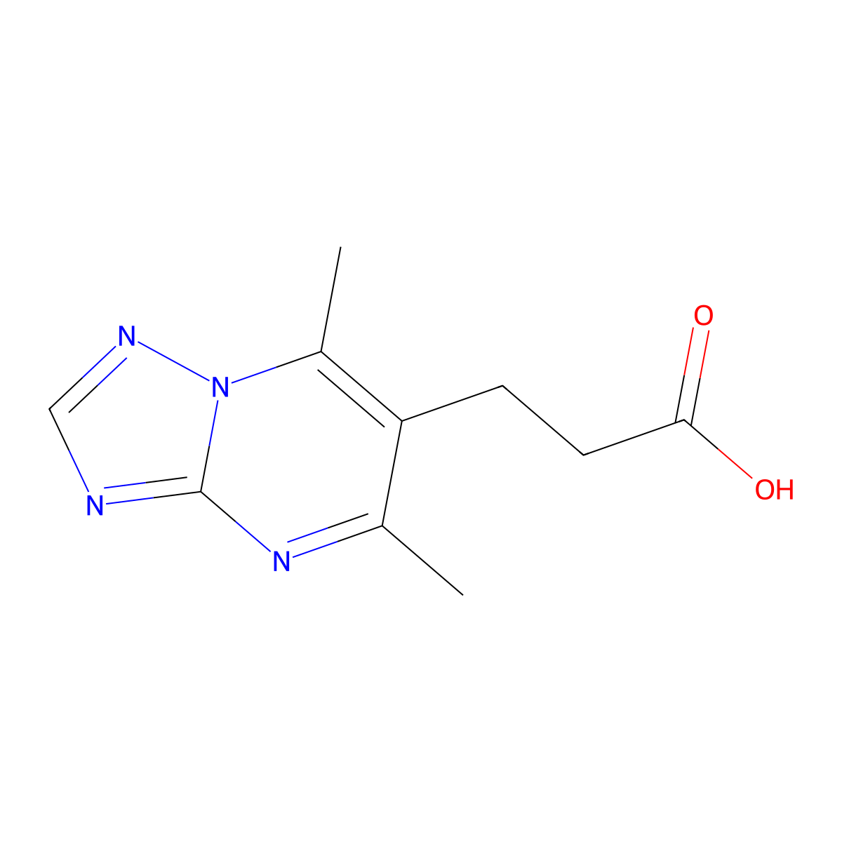 3-(5,7-Dimethyl-[1,2,4]triazolo[1,5-a]pyrimidin-6-yl)propanoic acid molecular structure, CAS 842955-63-9