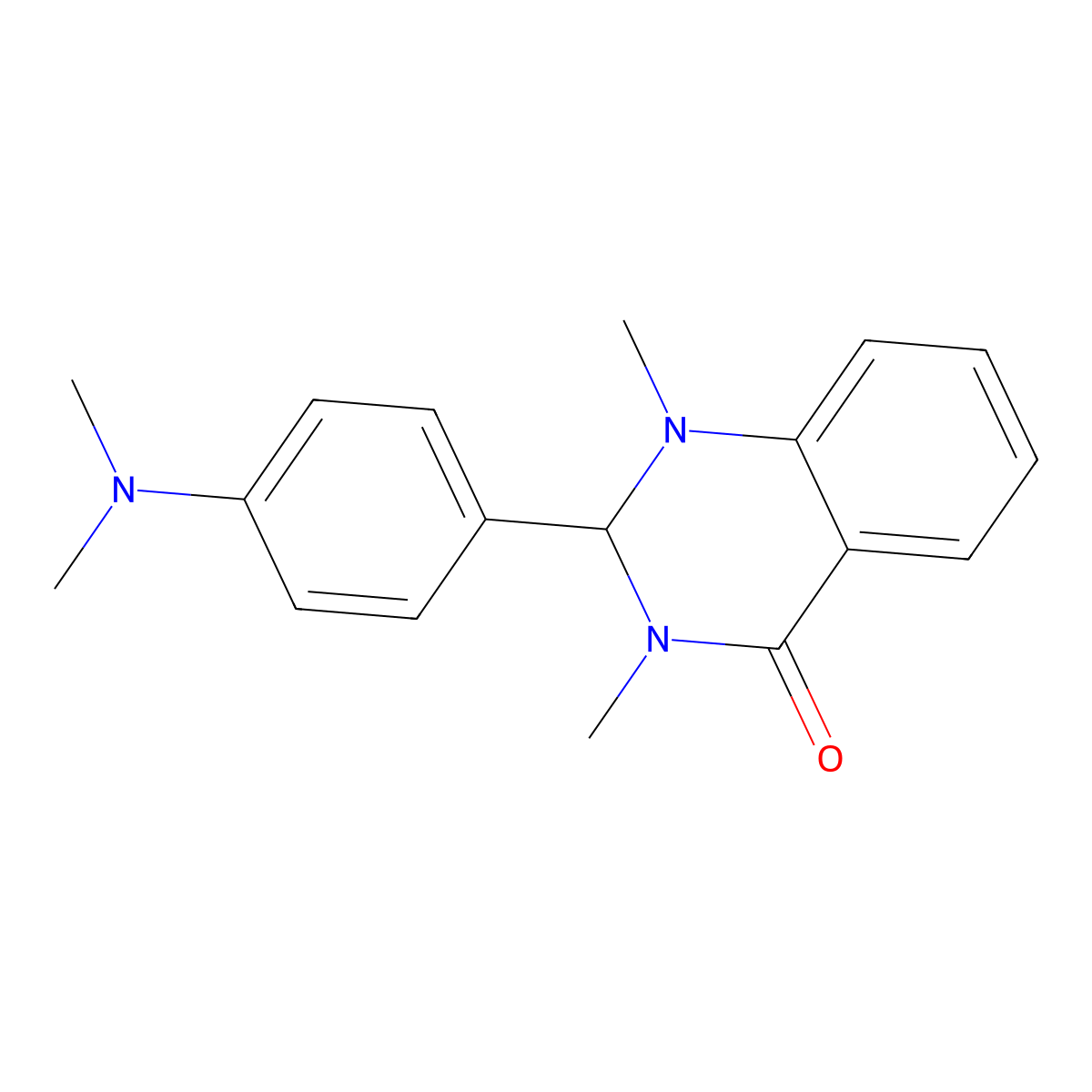 2-[4-(Dimethylamino)phenyl]-2,3-dihydro-1,3-dimethyl-4(1H)-quinazolinone molecular structure, CAS 842955-64-0