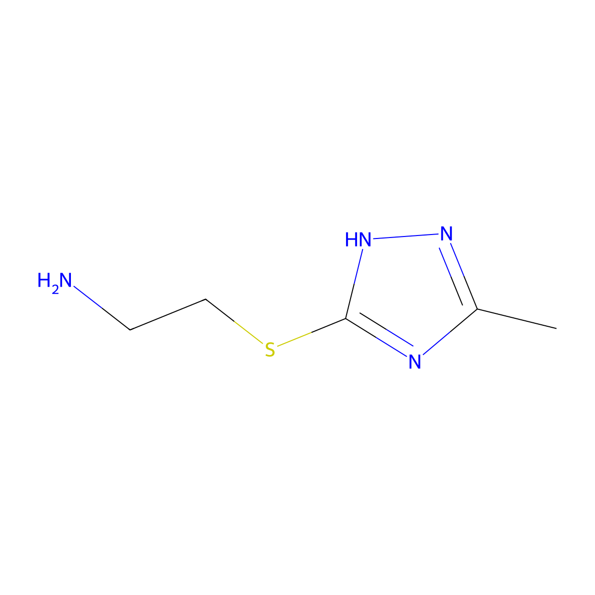 2-(5-Methyl-2H-[1,2,4]triazol-3-ylsulfanyl)-ethylamine molecular structure, CAS 842955-68-4