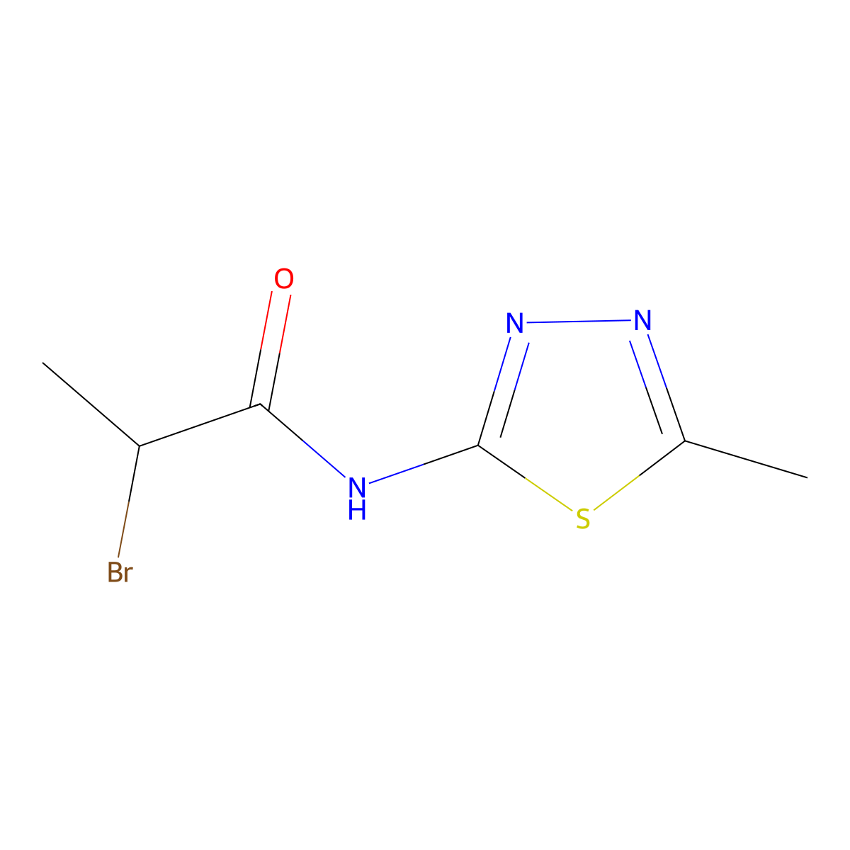 2-bromo-N-(5-methyl-1,3,4-thiadiazol-2-yl)propanamide molecular structure, CAS 842955-79-7