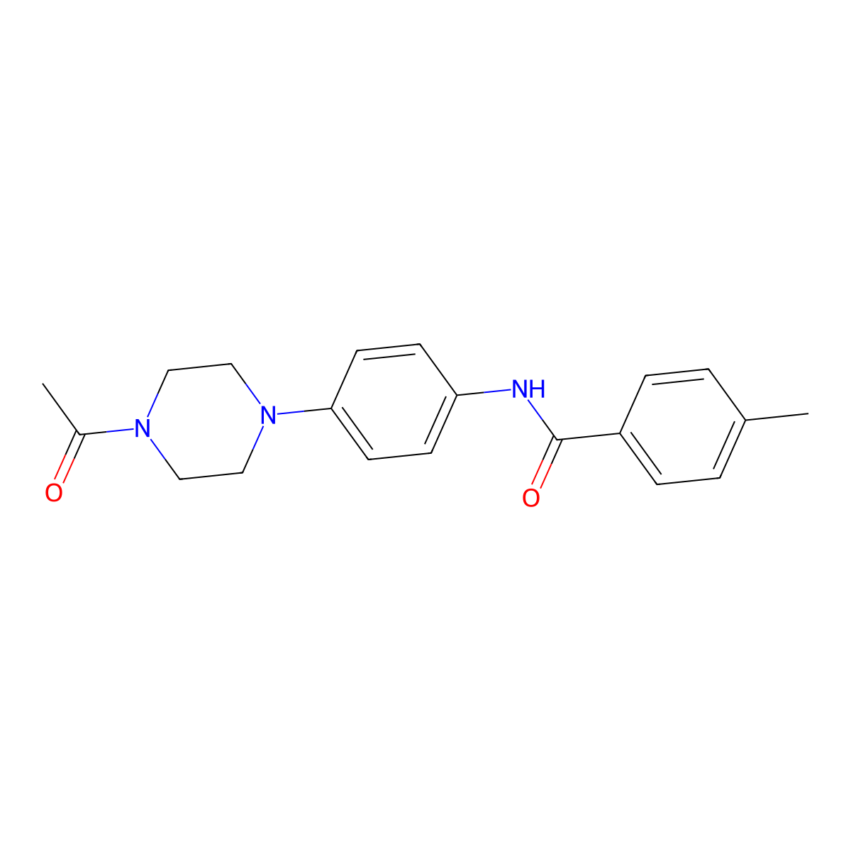 N-[4-(4-acetylpiperazin-1-yl)phenyl]-4-methylbenzamide molecular structure, CAS 842957-22-6