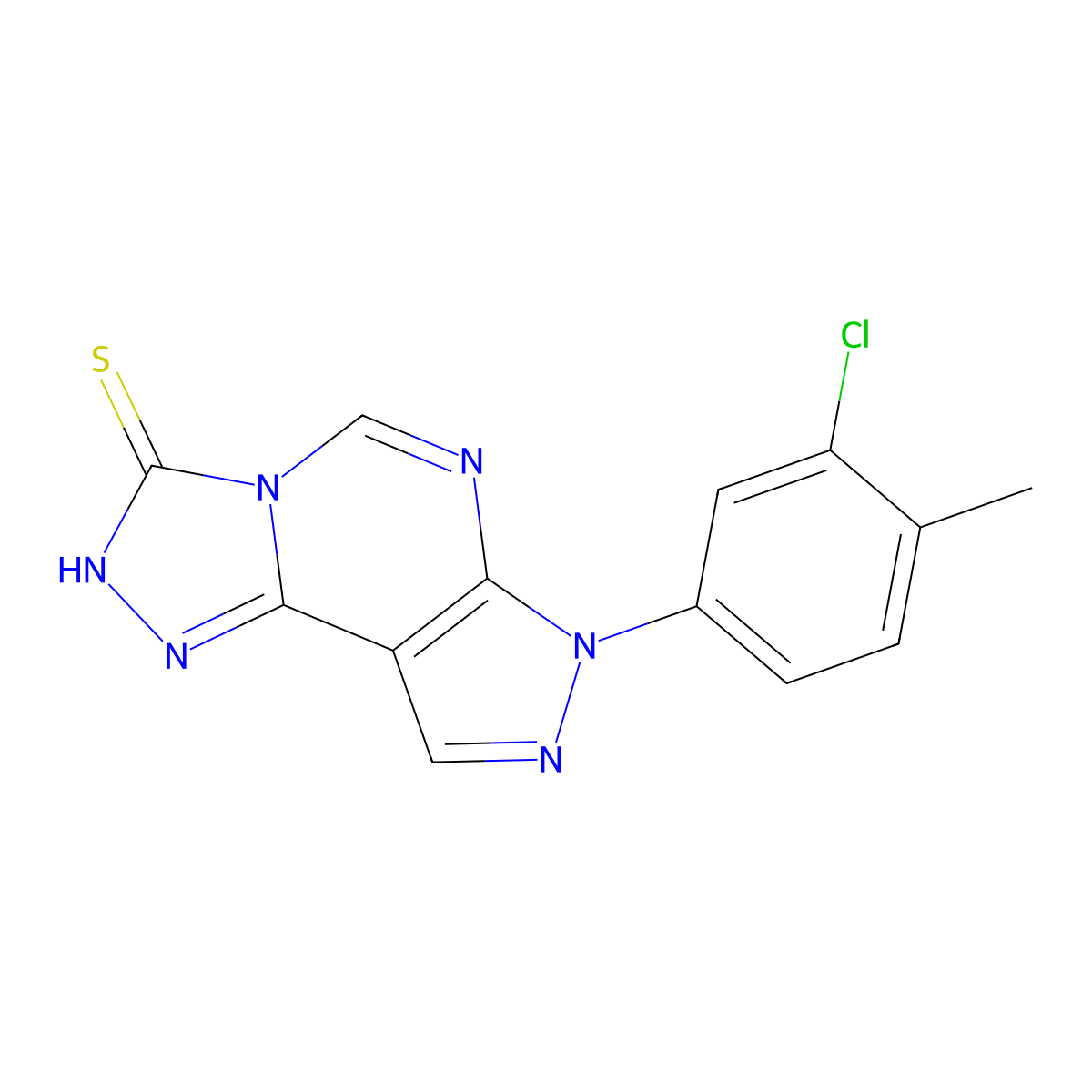 10-(3-Chloro-4-methylphenyl)-3,4,6,8,10,11-hexaazatricyclo[7.3.0.0^{2,6}]dodeca-1(9),2,4,7,11-pentaene-5-thiol molecular structure, CAS 842957-87-3