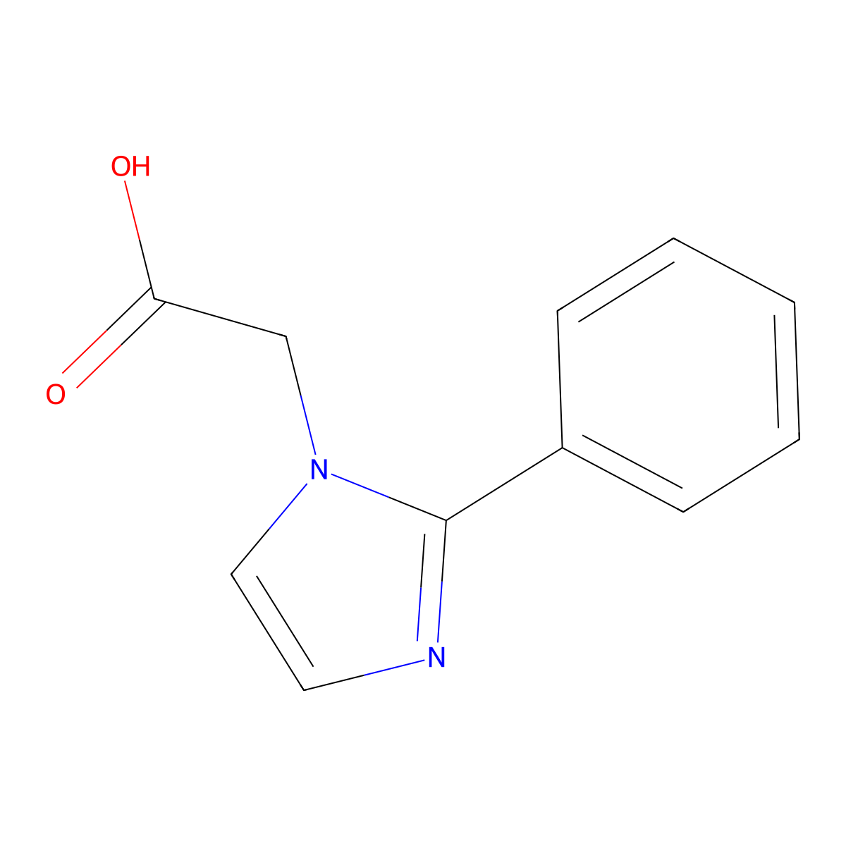 2-(2-Phenyl-1H-imidazol-1-yl)acetic acid molecular structure, CAS 842958-44-5