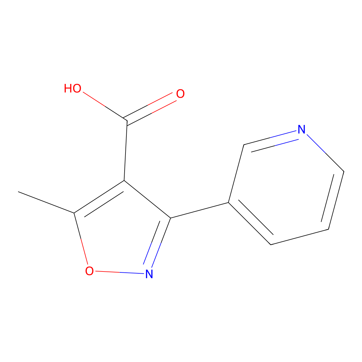 5-Methyl-3-pyridin-3-yl-isoxazole-4-carboxylic acid molecular structure, CAS 842958-54-7