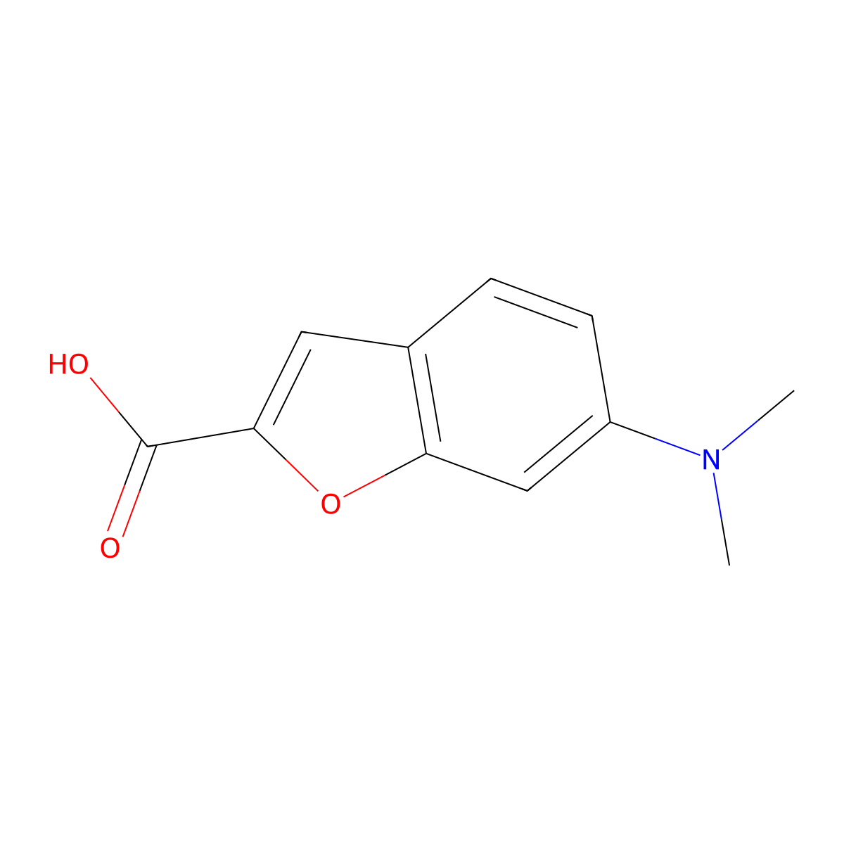 6-(Dimethylamino)-1-benzofuran-2-carboxylic acid molecular structure, CAS 842958-64-9