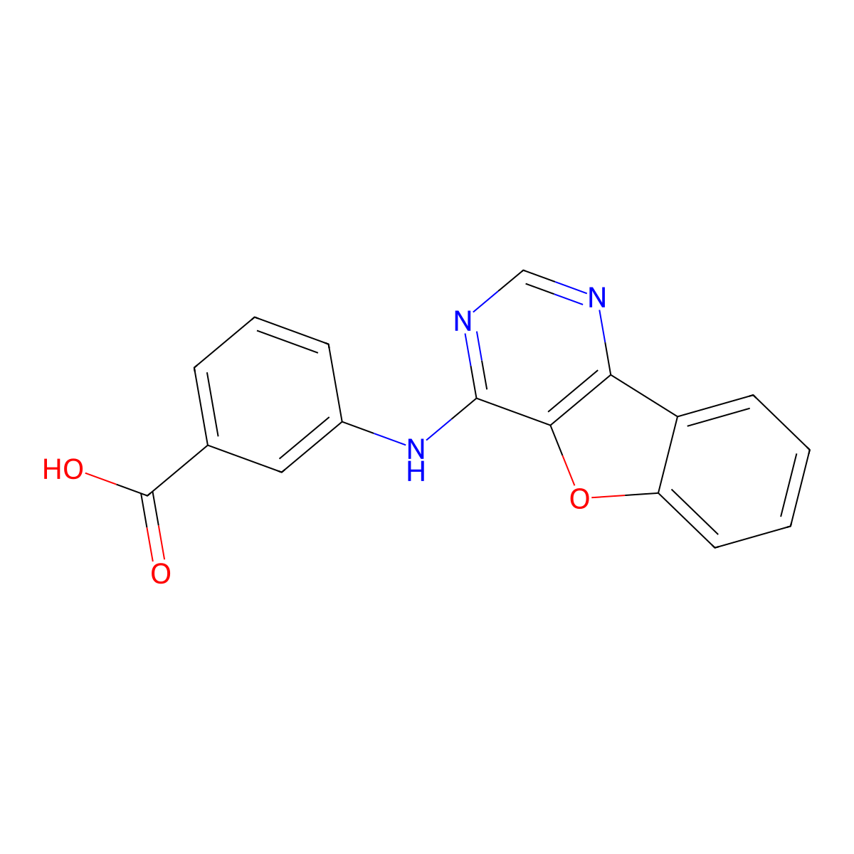3-([1]Benzofuro[3,2-d]pyrimidin-4-ylamino)benzoic acid molecular structure, CAS 842958-78-5