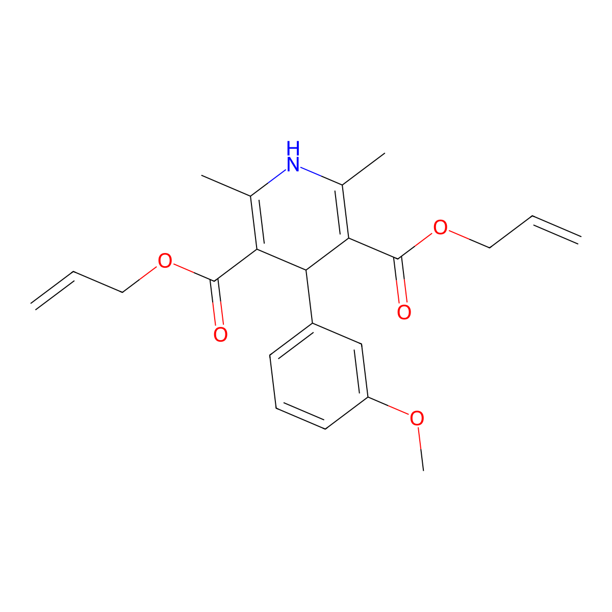 3,5-Bis(prop-2-en-1-yl) 4-(3-methoxyphenyl)-2,6-dimethyl-1,4-dihydropyridine-3,5-dicarboxylate molecular structure, CAS 842958-82-1
