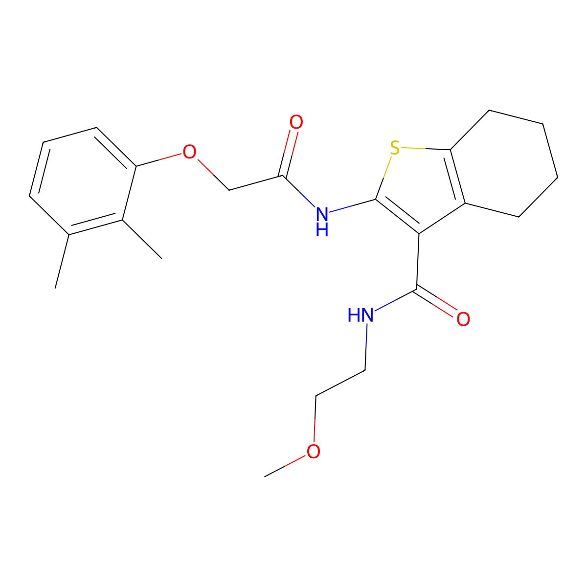 2-{[(2,3-dimethylphenoxy)acetyl]amino}-N-(2-methoxyethyl)-4,5,6,7-tetrahydro-1-benzothiophene-3-carboxamide molecular structure, CAS 842959-01-7