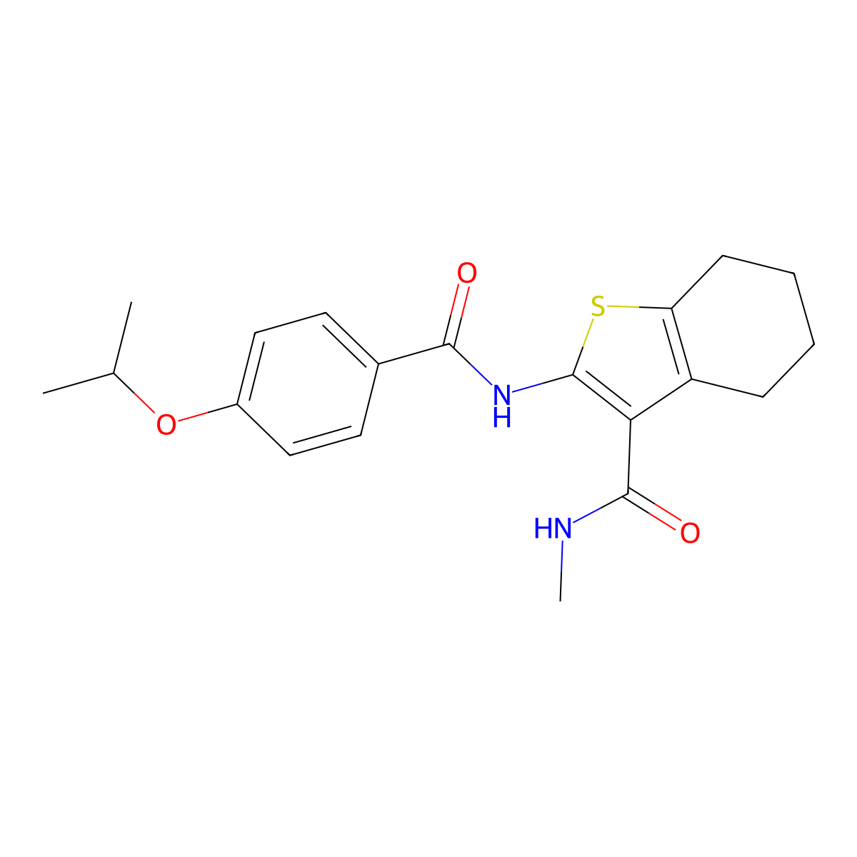 2-(4-isopropoxybenzamido)-N-methyl-4,5,6,7-tetrahydrobenzo[b]thiophene-3-carboxamide molecular structure, CAS 842959-15-3