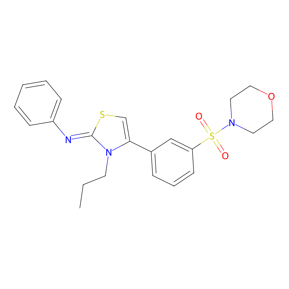 N-[(2E)-4-[3-(morpholin-4-ylsulfonyl)phenyl]-3-propyl-1,3-thiazol-2(3H)-ylidene]aniline molecular structure, CAS 842959-76-6