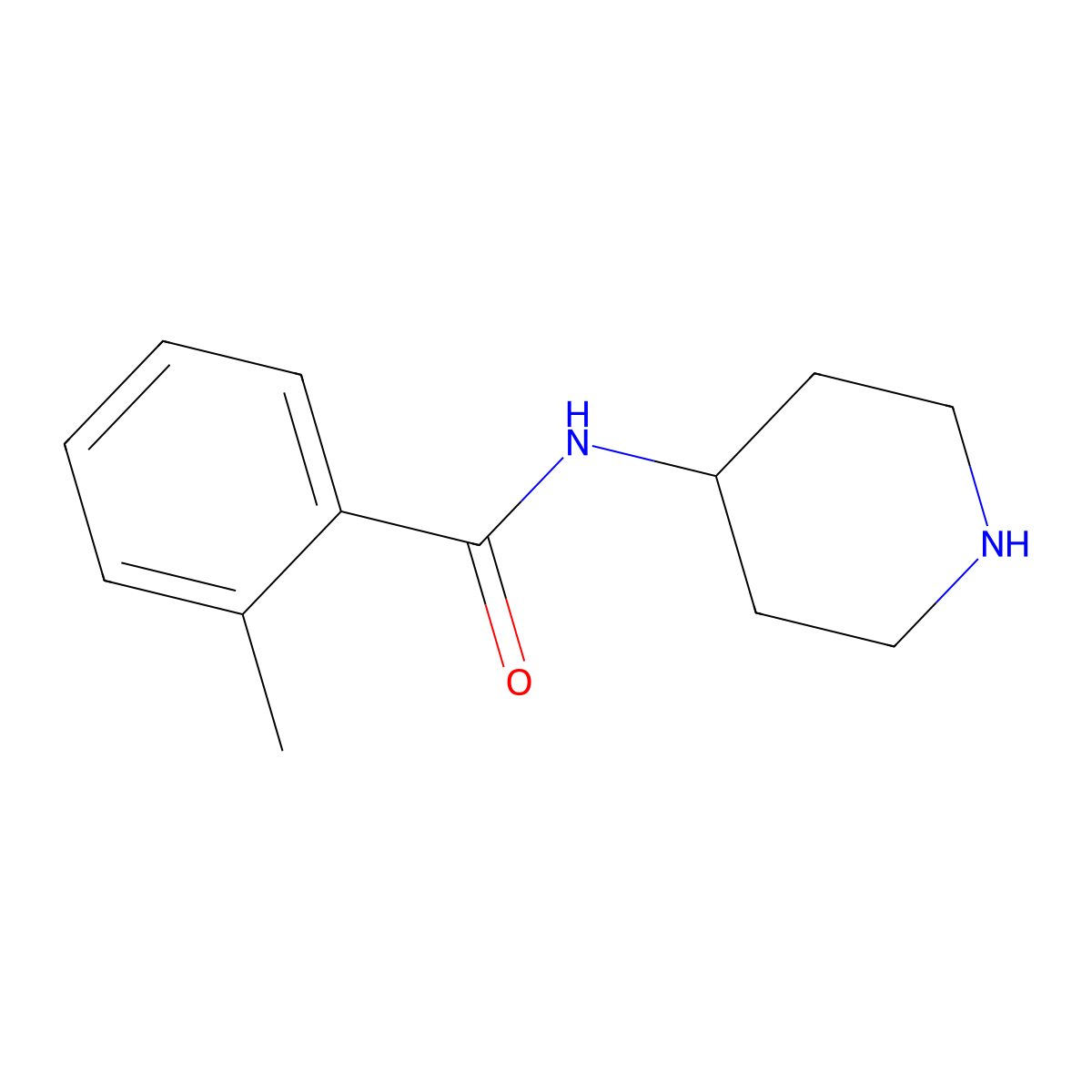 2-methyl-N-piperidin-4-ylbenzamide molecular structure, CAS 84296-96-8
