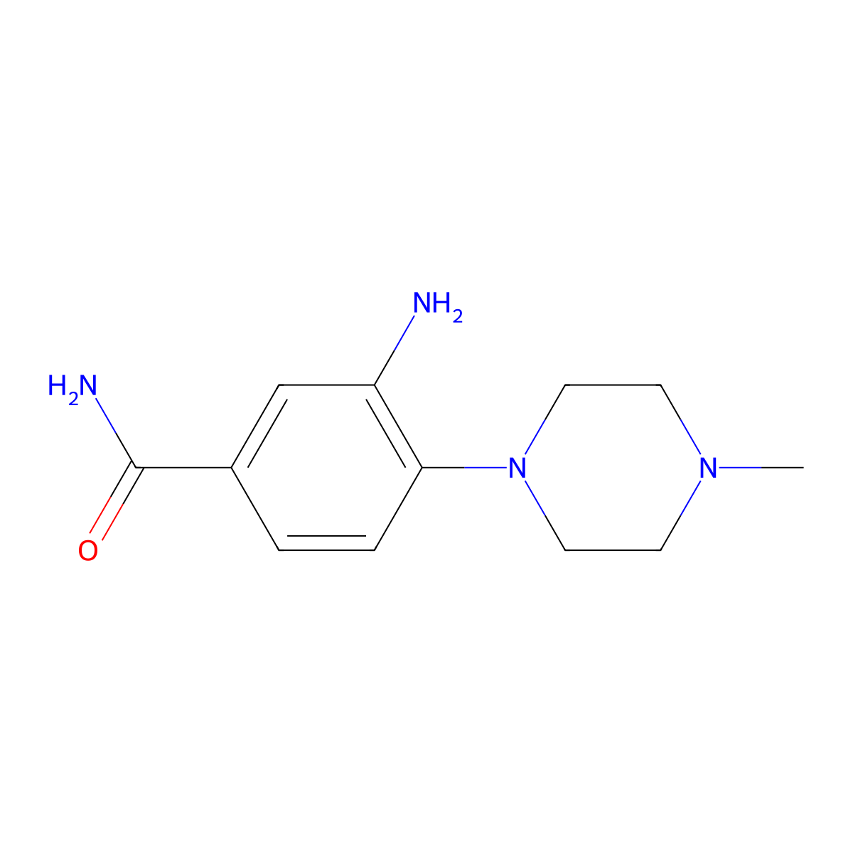 3-Amino-4-(4-methylpiperazin-1-yl)benzamide molecular structure, CAS 842961-35-7