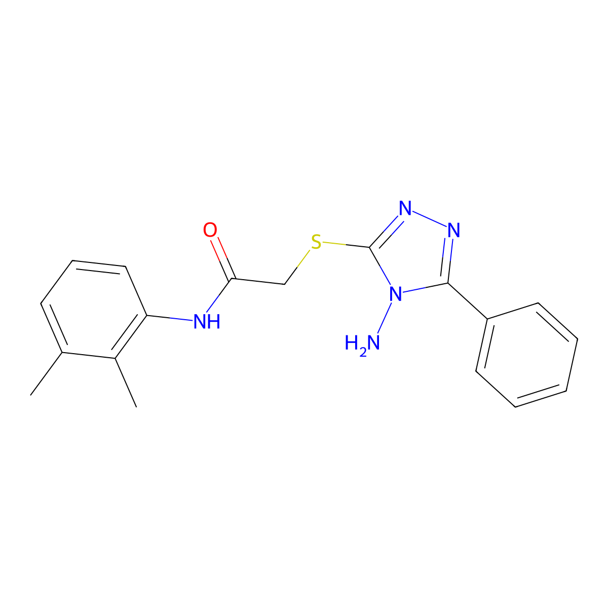 2-((4-amino-5-phenyl-4H-1,2,4-triazol-3-yl)thio)-N-(2,3-dimethylphenyl)acetamide molecular structure, CAS 842962-14-5