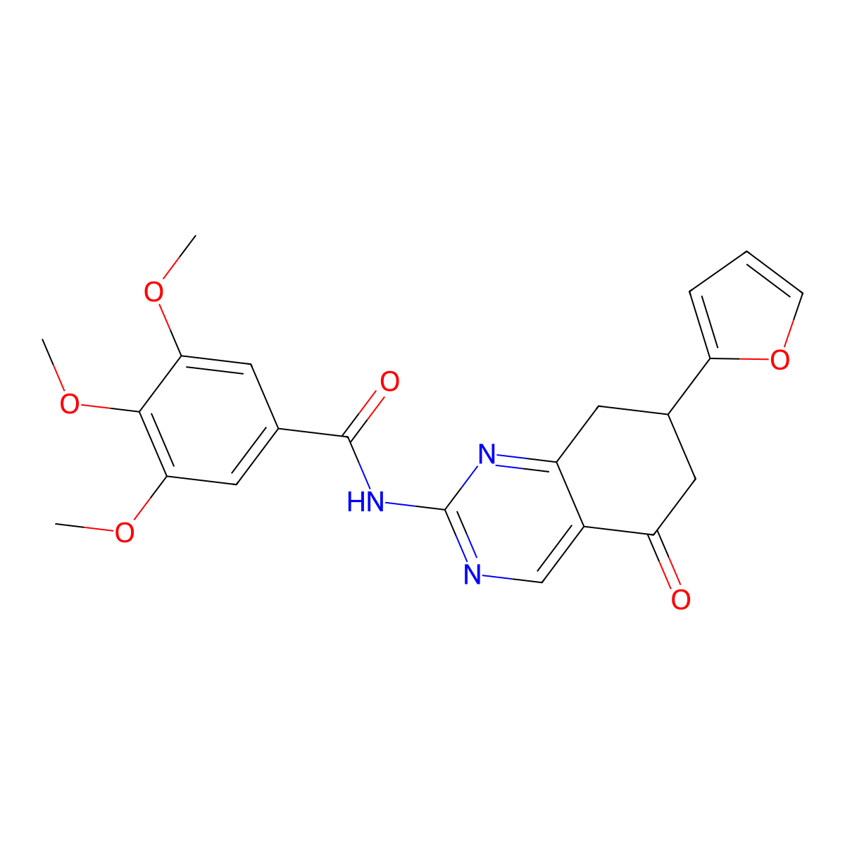 N-[7-(furan-2-yl)-5-oxo-5,6,7,8-tetrahydroquinazolin-2-yl]-3,4,5-trimethoxybenzamide molecular structure, CAS 842962-22-5
