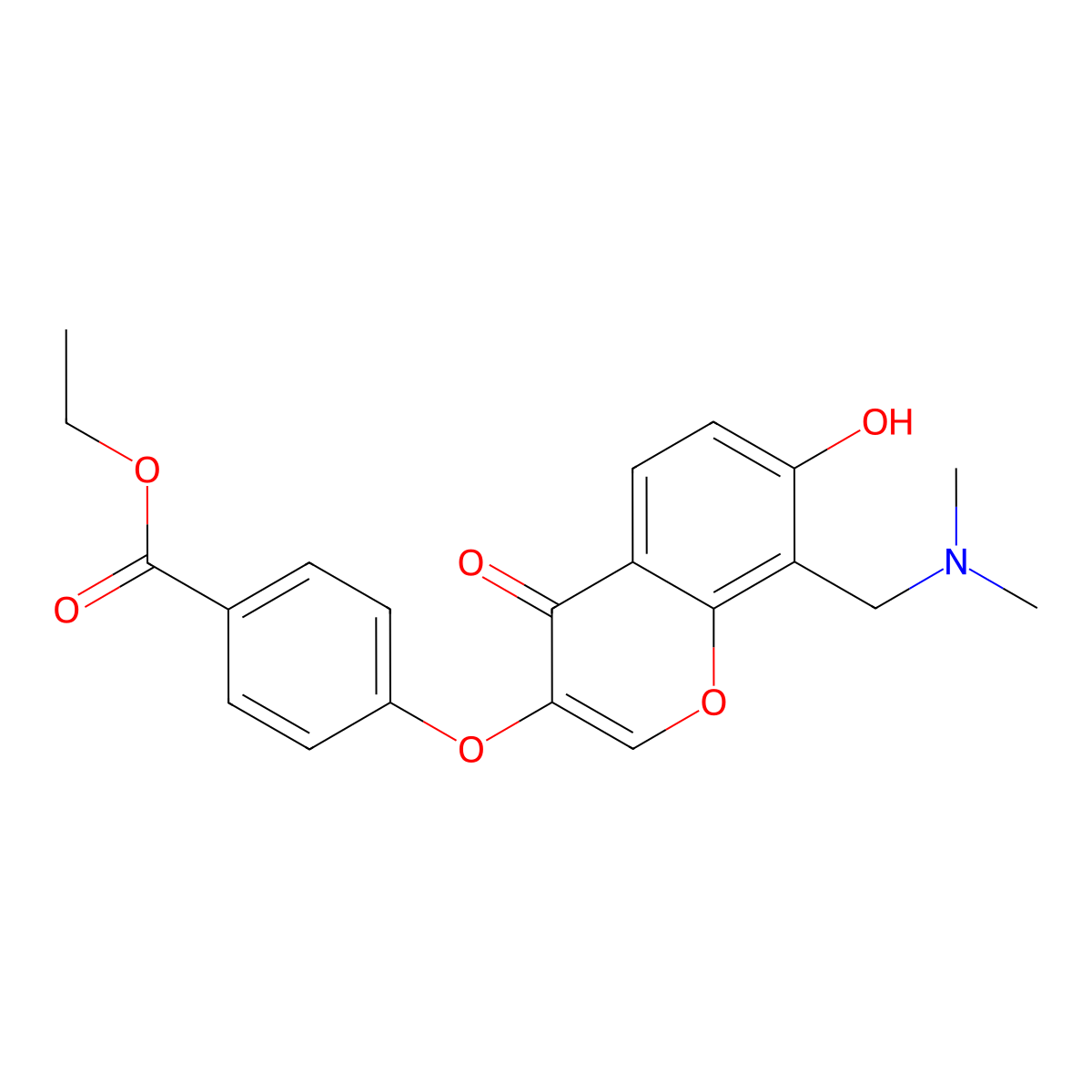 ethyl 4-({8-[(dimethylamino)methyl]-7-hydroxy-4-oxo-4H-chromen-3-yl}oxy)benzoate molecular structure, CAS 842962-47-4