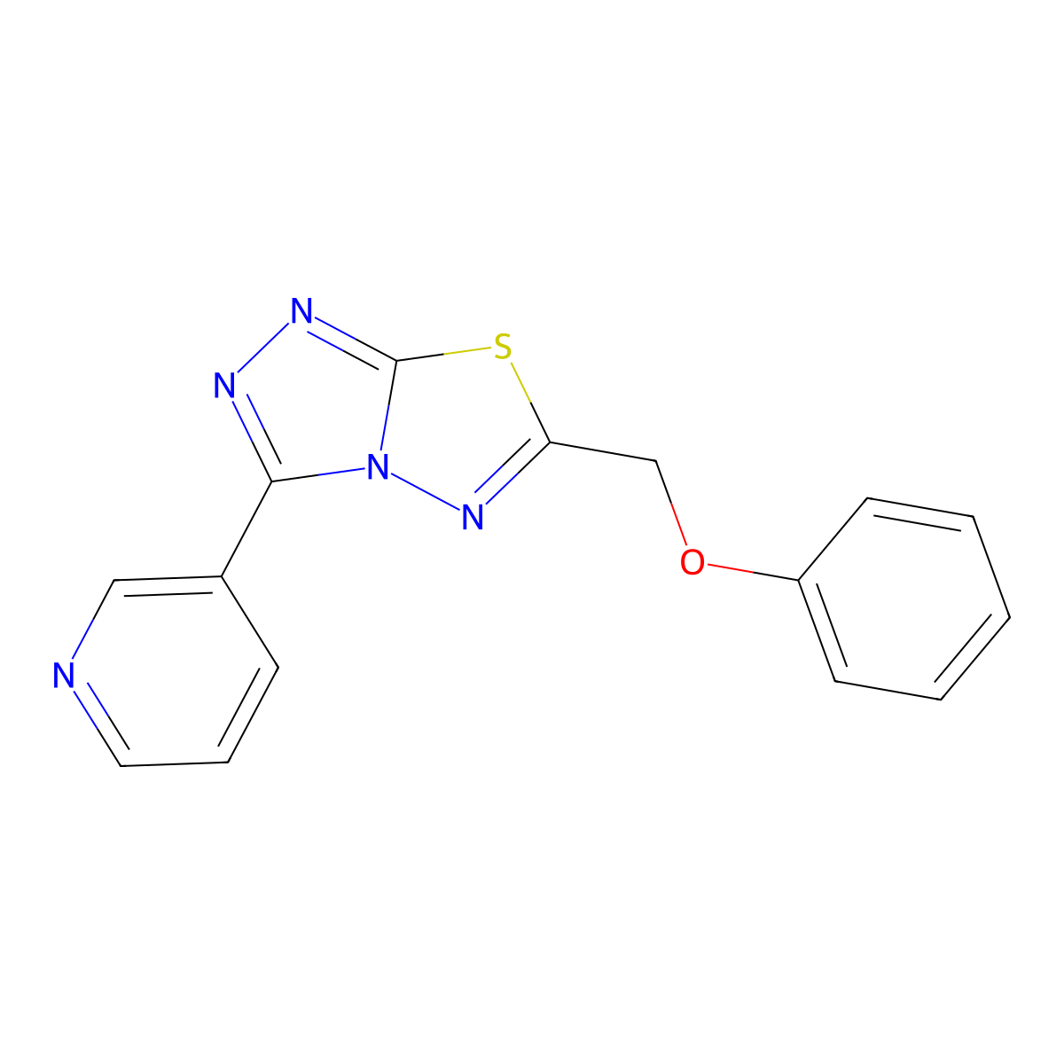 Phenyl [3-(3-pyridinyl)[1,2,4]triazolo[3,4-b][1,3,4]thiadiazol-6-yl]methyl ether molecular structure, CAS 842962-48-5