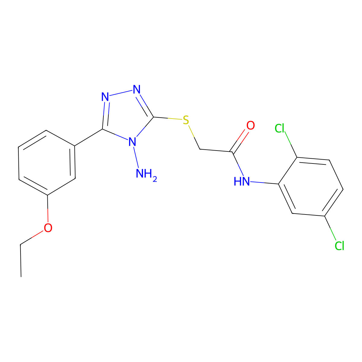 2-{[4-amino-5-(3-ethoxyphenyl)-4H-1,2,4-triazol-3-yl]sulfanyl}-N-(2,5-dichlorophenyl)acetamide molecular structure, CAS 842962-98-5