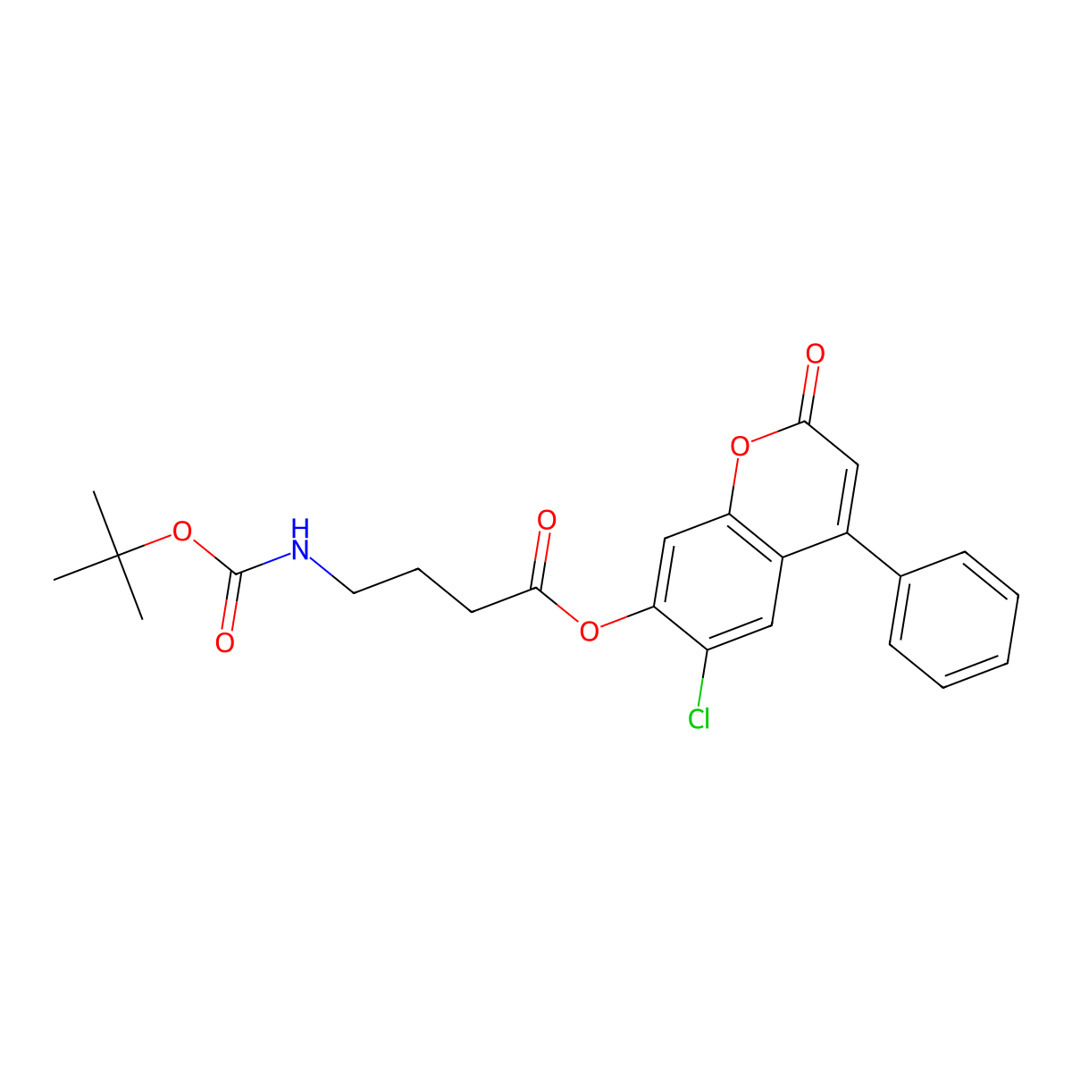 6-chloro-2-oxo-4-phenyl-2H-chromen-7-yl 4-[(tert-butoxycarbonyl)amino]butanoate molecular structure, CAS 842963-13-7