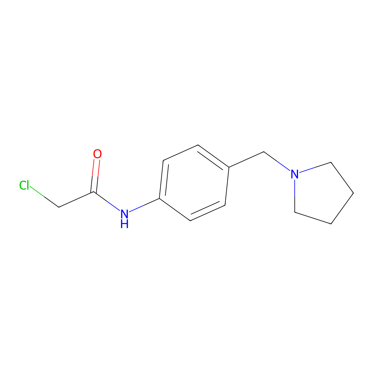 2-Chloro-N-(4-pyrrolidin-1-ylmethyl-phenyl)-acetamide molecular structure, CAS 842965-59-7