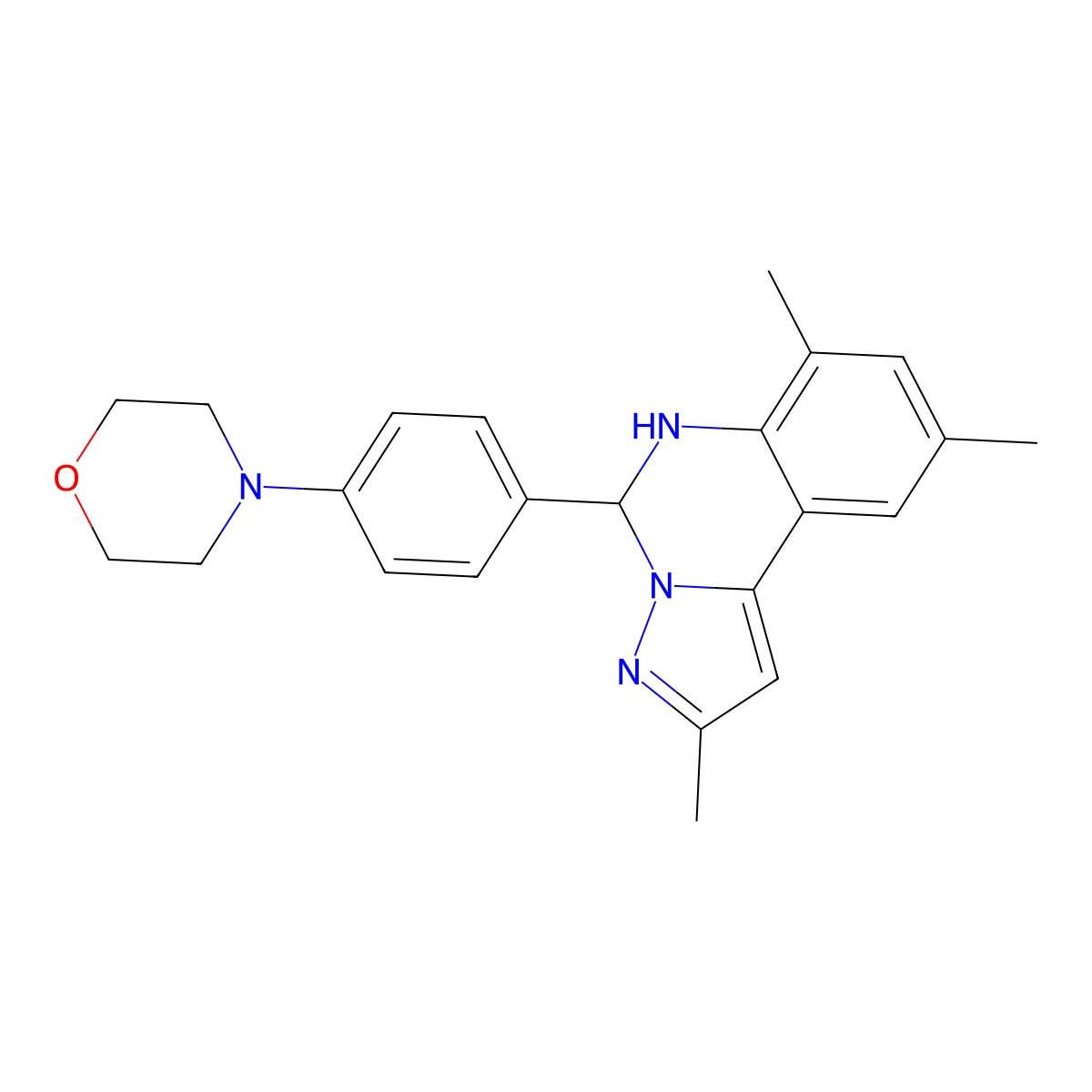 4-(4-{2,7,9-Trimethyl-5H,6H-pyrazolo[1,5-C]quinazolin-5-YL}phenyl)morpholine molecular structure, CAS 842965-66-6