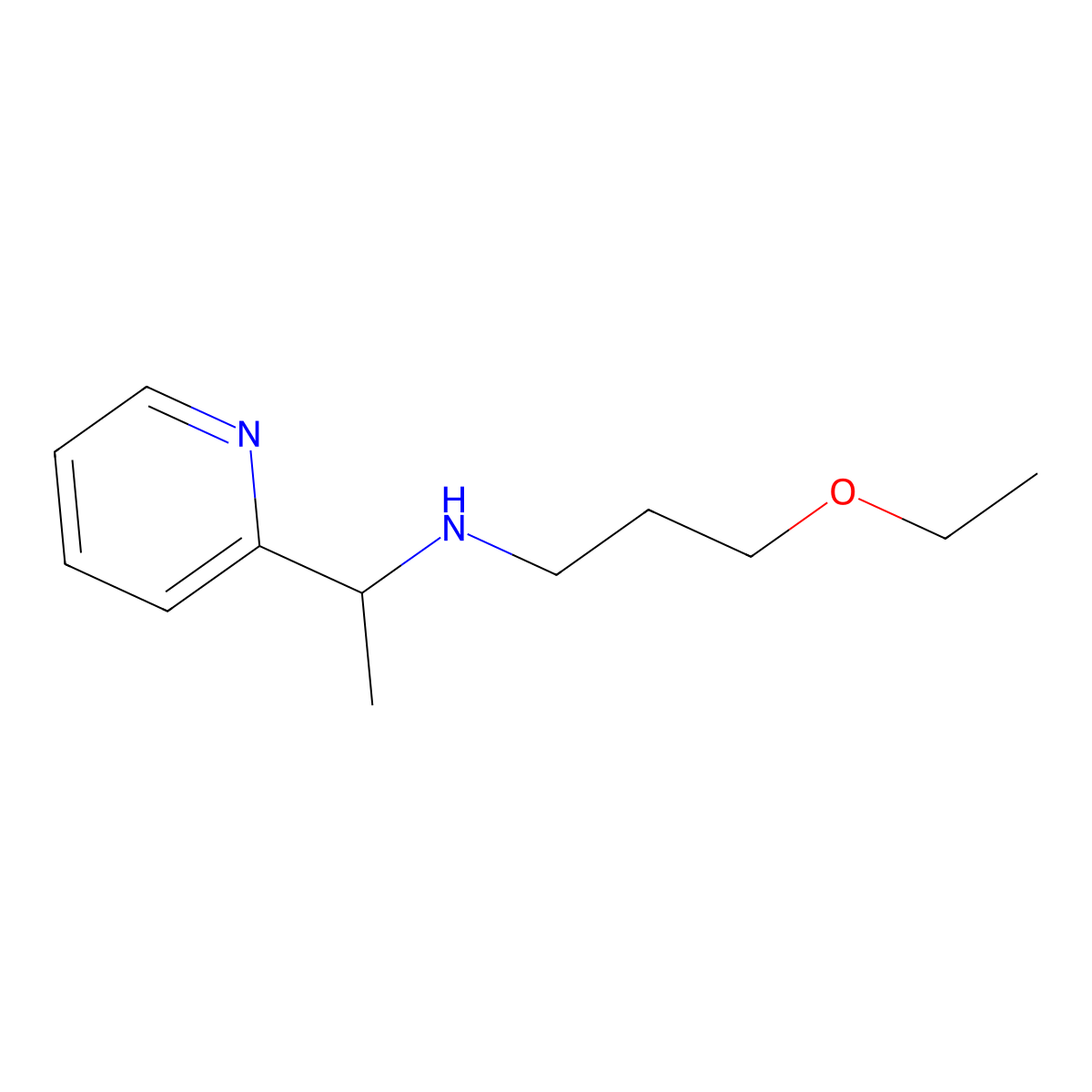 (3-Ethoxy-propyl)-(1-pyridin-2-yl-ethyl)-amine molecular structure, CAS 842966-29-4