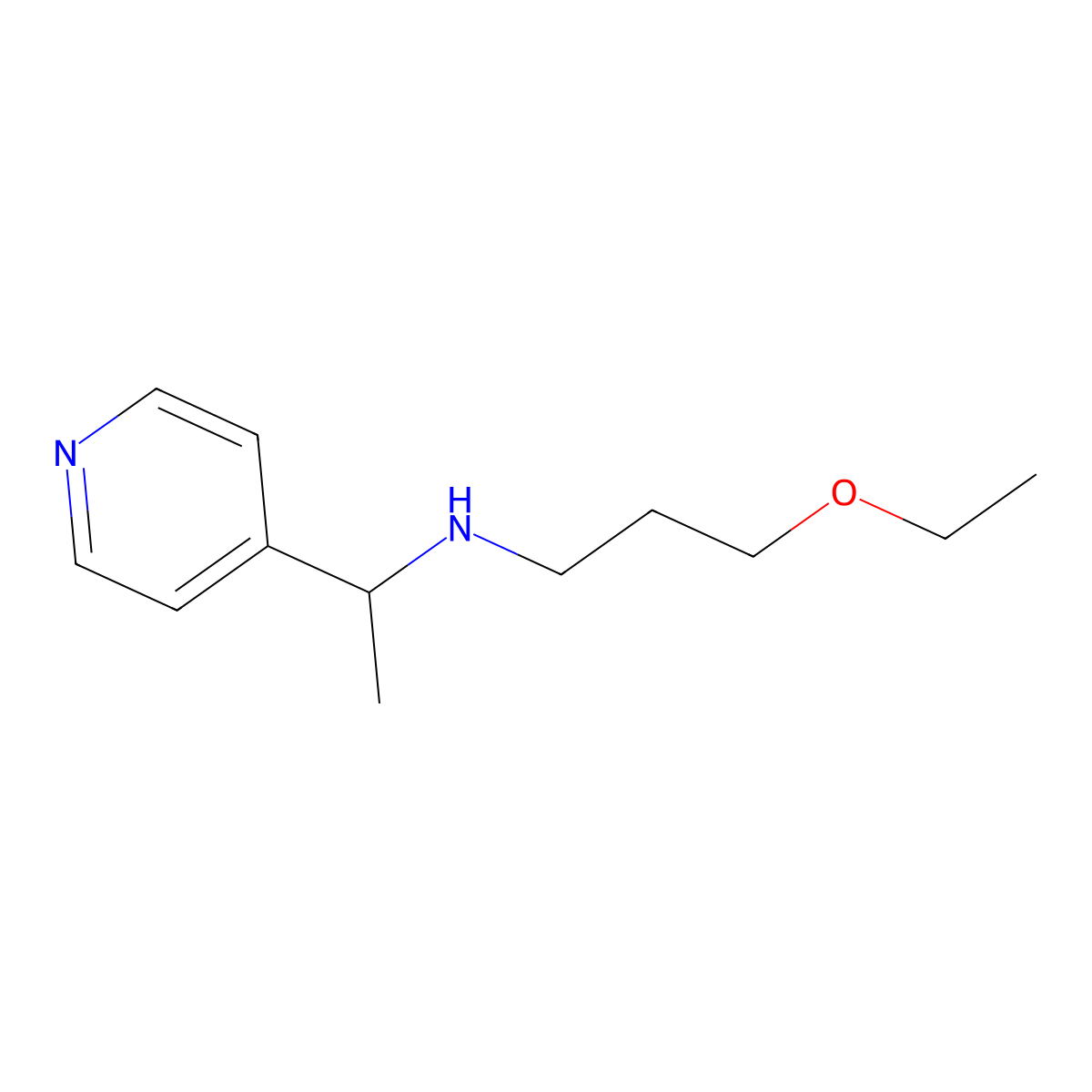 (3-Ethoxy-propyl)-(1-pyridin-4-yl-ethyl)-amine molecular structure, CAS 842966-39-6