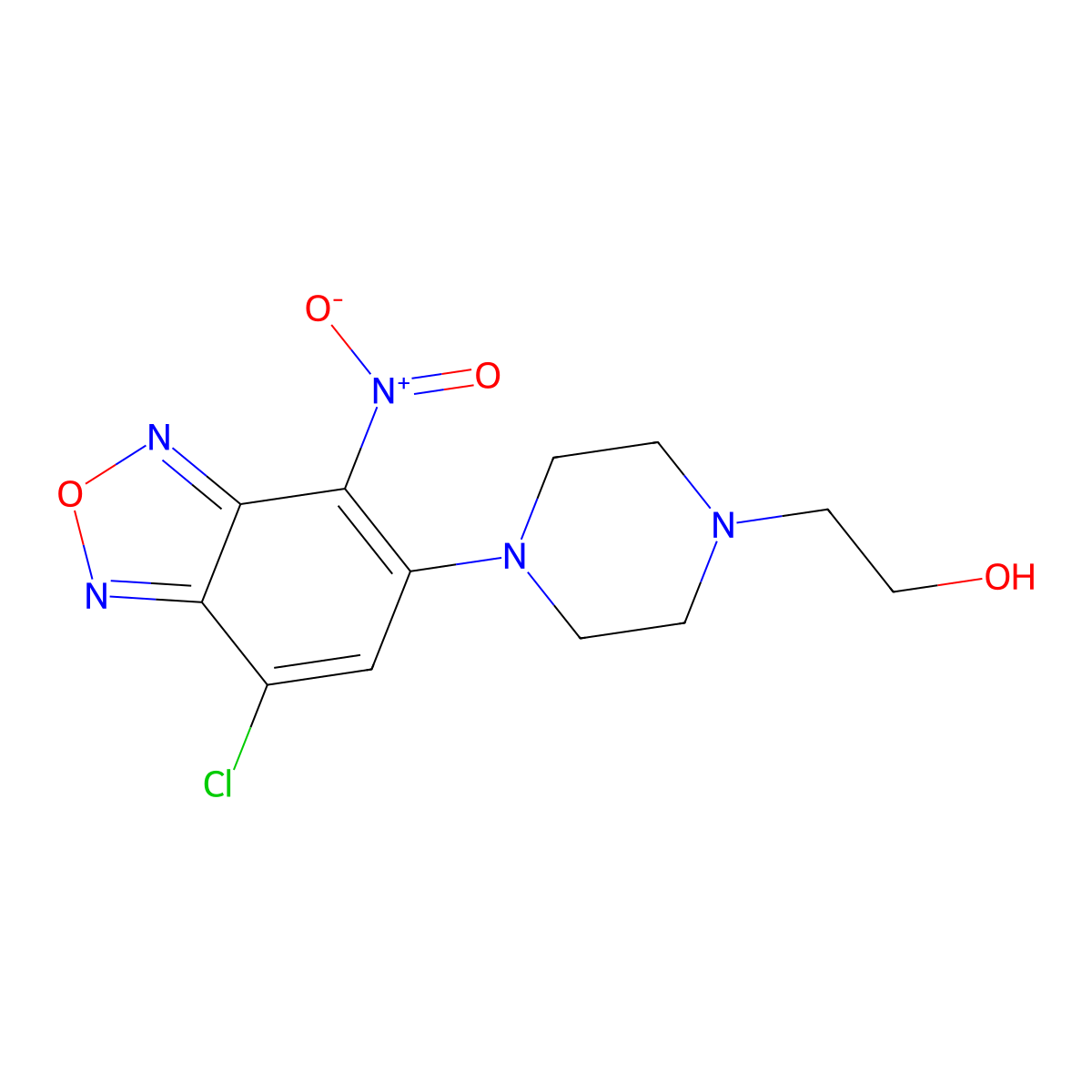 2-[4-(7-Chloro-4-nitro-2,1,3-benzoxadiazol-5-yl)piperazin-1-yl]ethanol molecular structure, CAS 842966-44-3