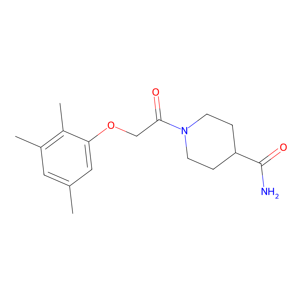 1-[2-(2,3,5-Trimethylphenoxy)acetyl]piperidine-4-carboxamide molecular structure, CAS 842966-49-8