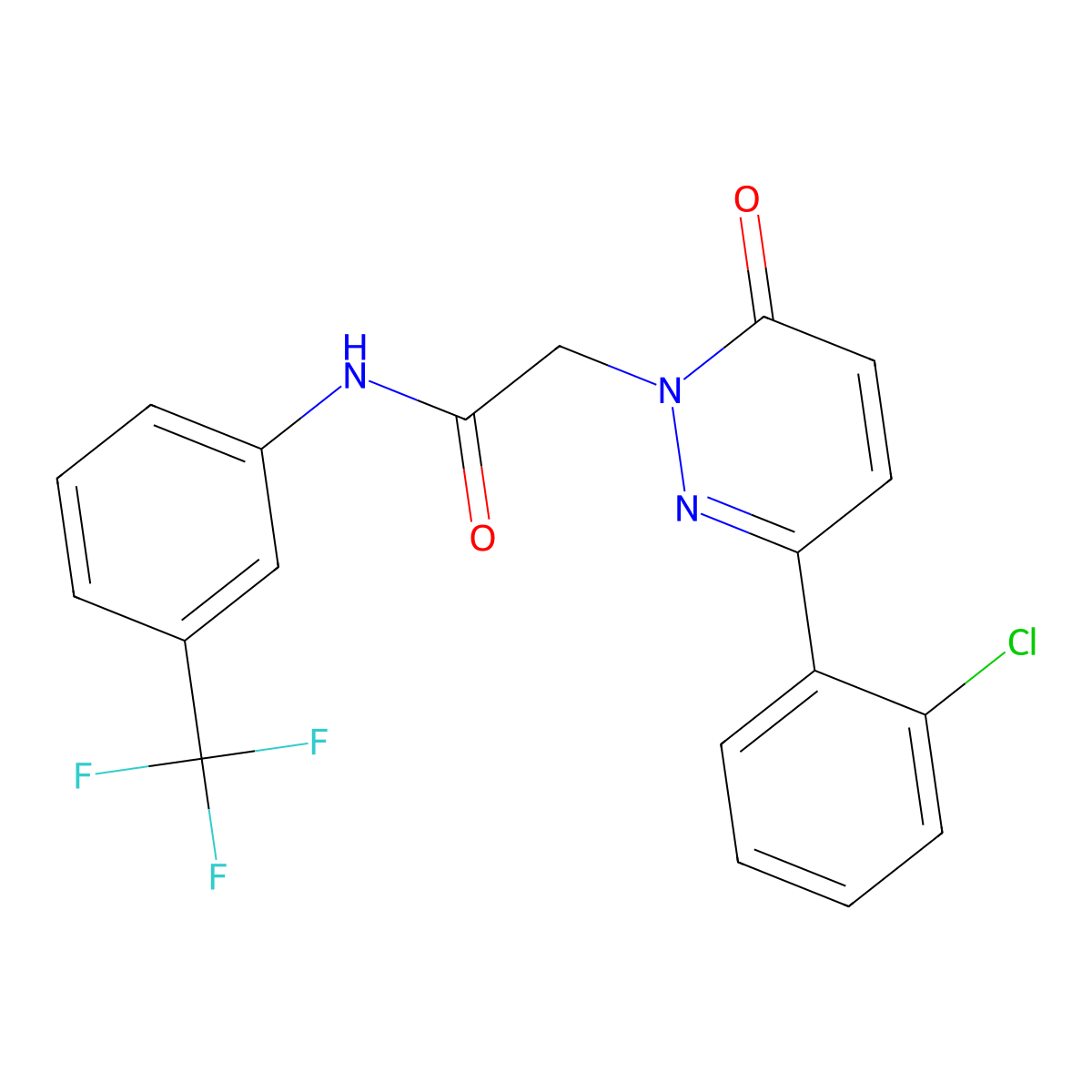 2-[3-(2-chlorophenyl)-6-oxopyridazin-1(6H)-yl]-N-[3-(trifluoromethyl)phenyl]acetamide molecular structure, CAS 842966-98-7