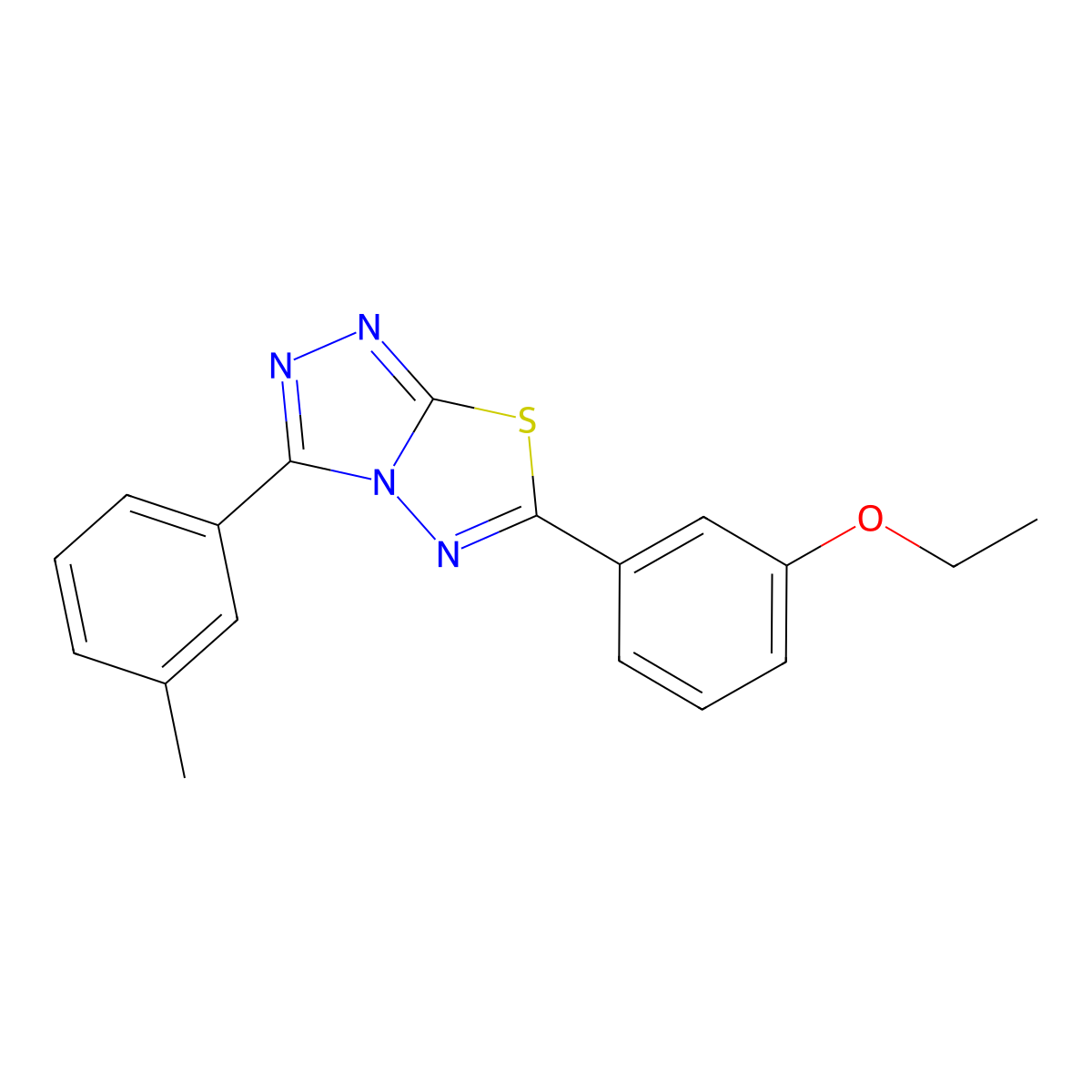 6-(3-Ethoxyphenyl)-3-(3-methylphenyl)-[1,2,4]triazolo[3,4-b][1,3,4]thiadiazole molecular structure, CAS 842967-40-2