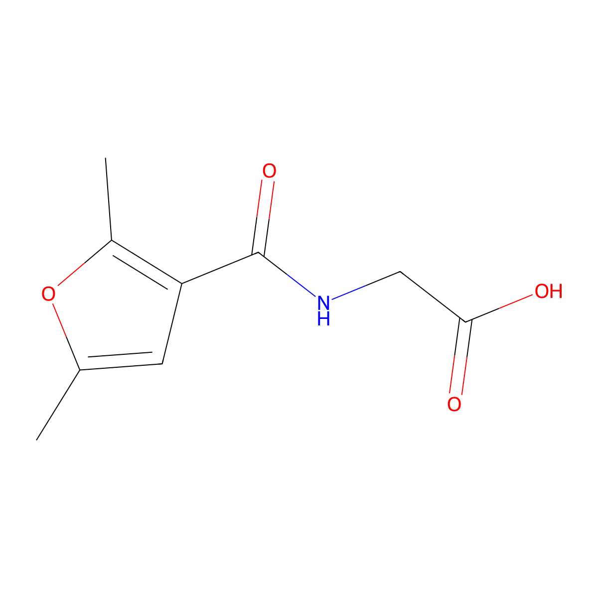 2-[(2,5-Dimethylfuran-3-yl)formamido]acetic acid molecular structure, CAS 842967-58-2