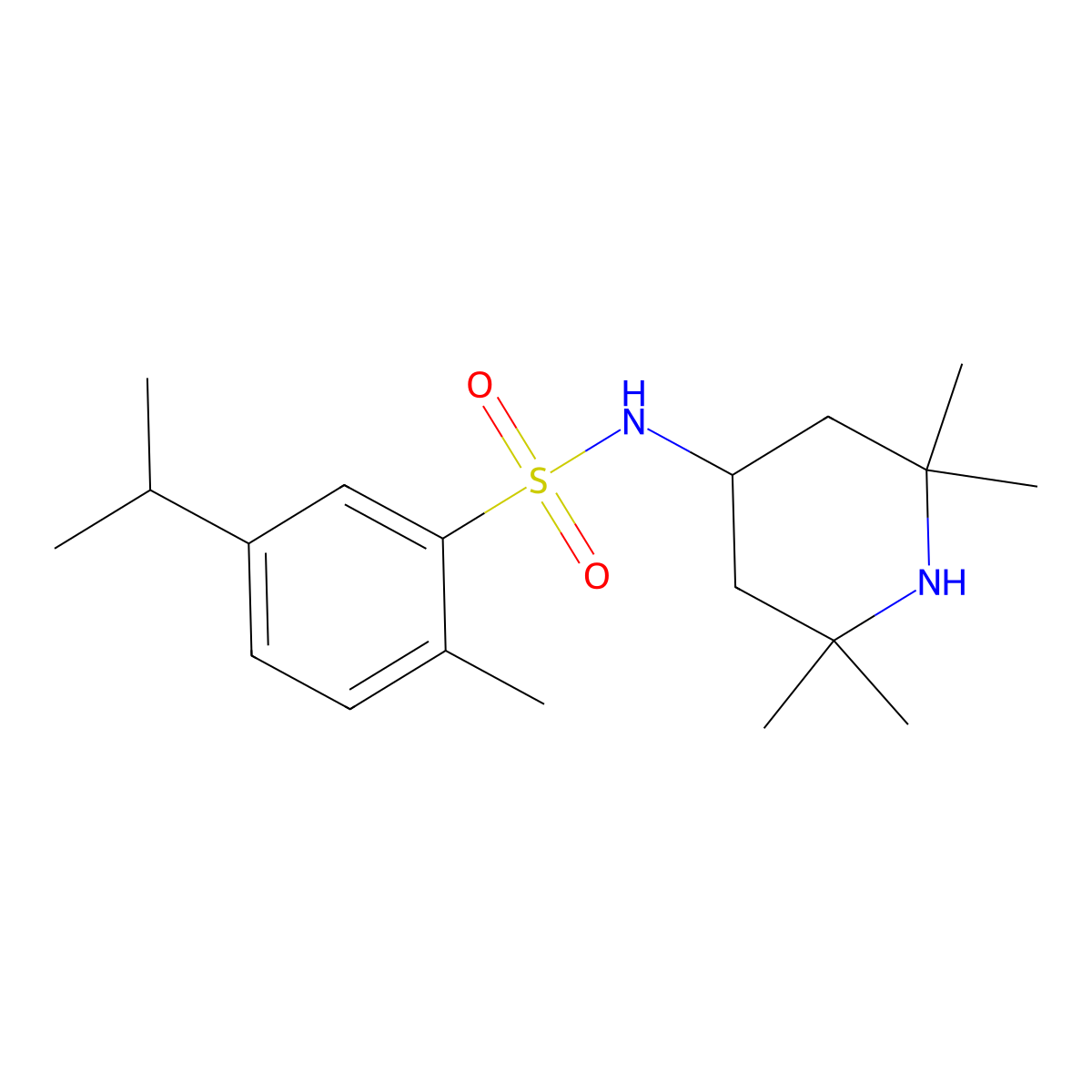 5-Isopropyl-2-methyl-N-(2,2,6,6-tetramethyl-piperidin-4-yl)-benzenesulfonamide molecular structure, CAS 842967-63-9