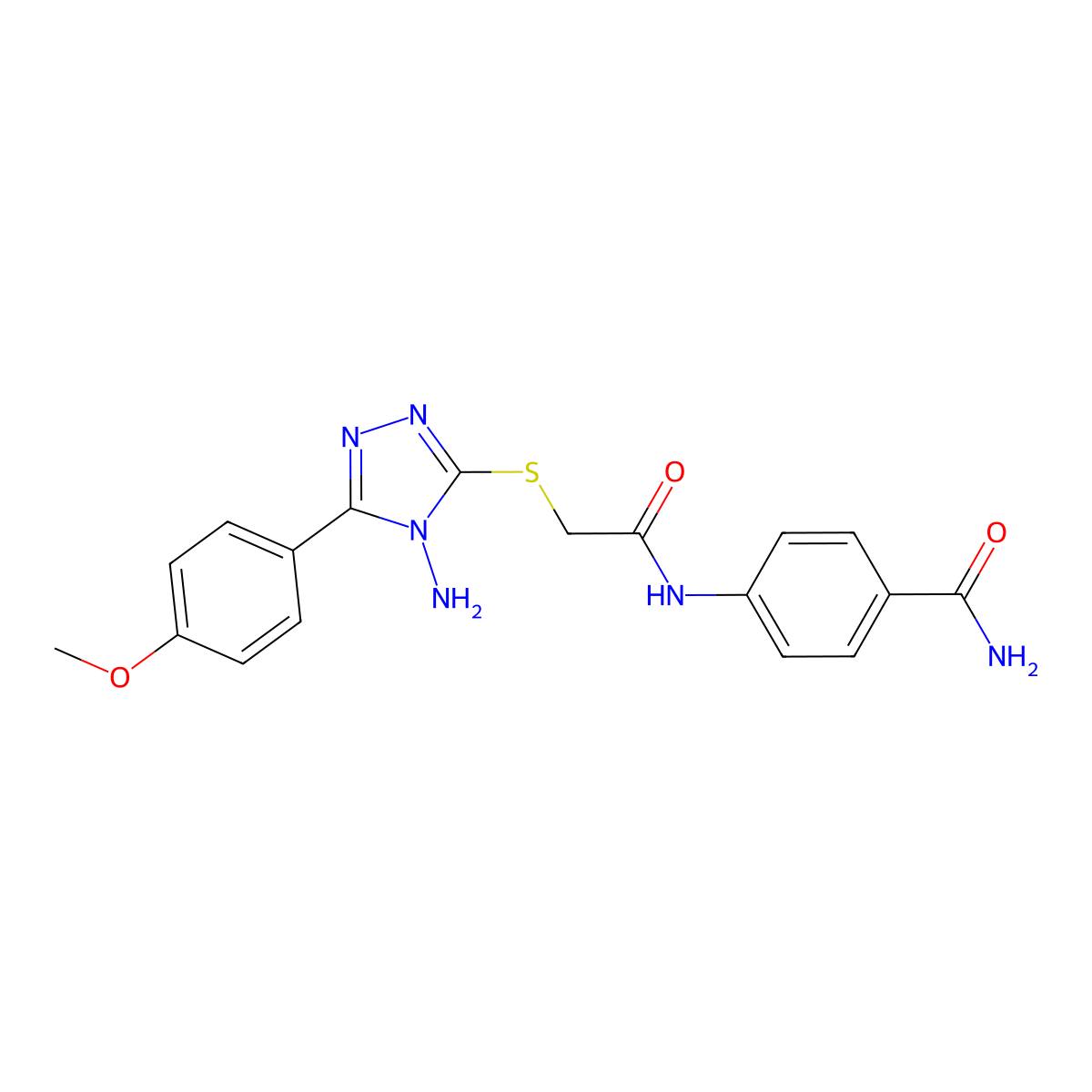 4-{2-[4-Amino-5-(4-methoxyphenyl)-1,2,4-triazol-3-ylthio]acetylamino}benzamide molecular structure, CAS 842968-17-6