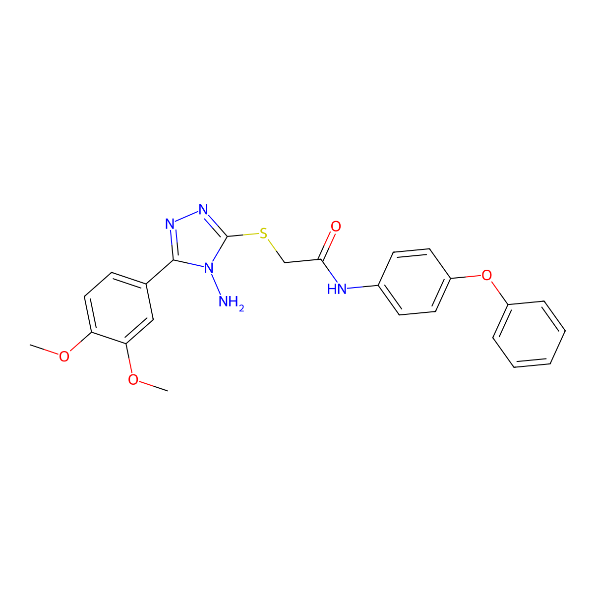 2-{[4-amino-5-(3,4-dimethoxyphenyl)-4H-1,2,4-triazol-3-yl]sulfanyl}-N-(4-phenoxyphenyl)acetamide molecular structure, CAS 842968-80-3