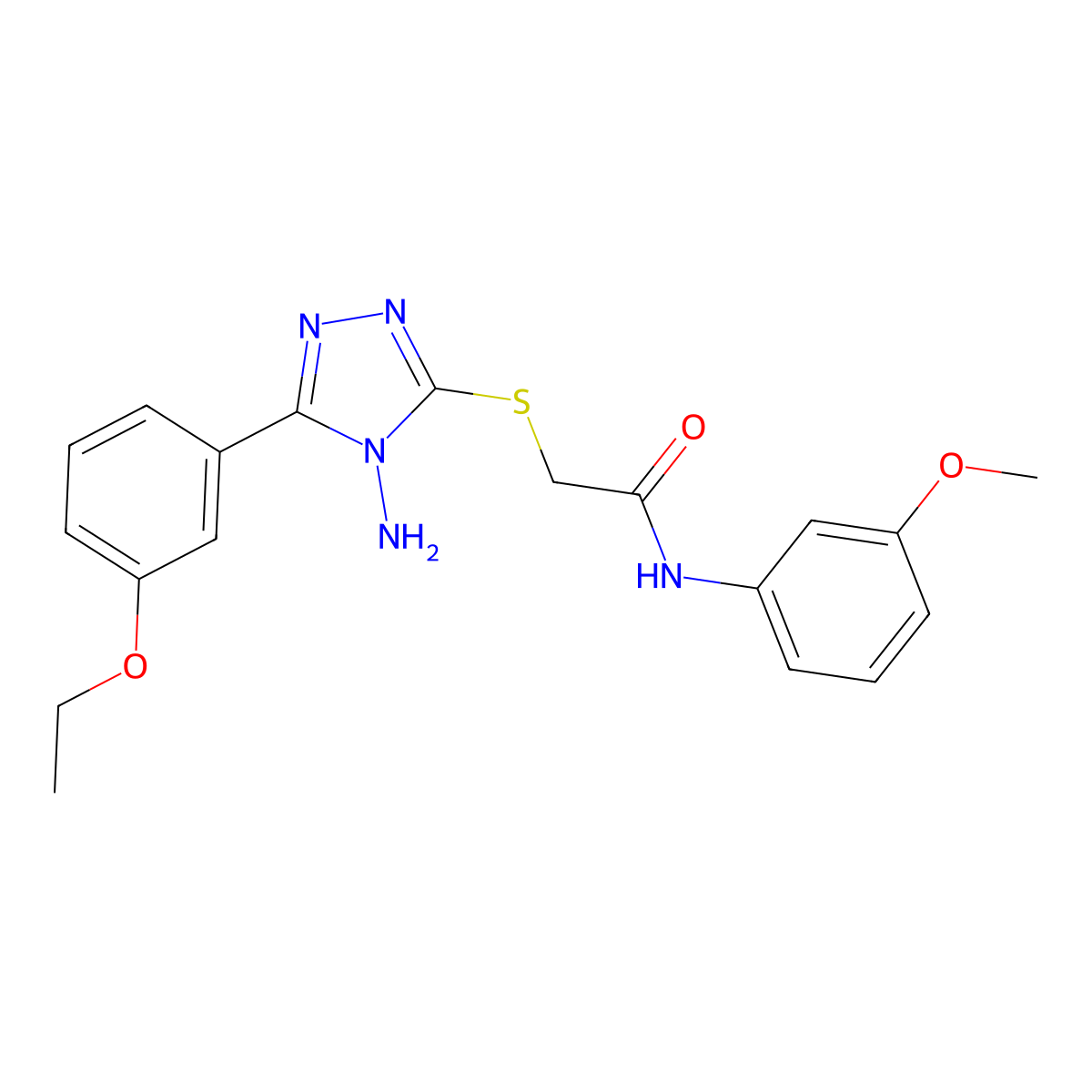 2-[4-amino-5-(3-ethoxyphenyl)(1,2,4-triazol-3-ylthio)]-N-(3-methoxyphenyl)acet amide molecular structure, CAS 842968-85-8