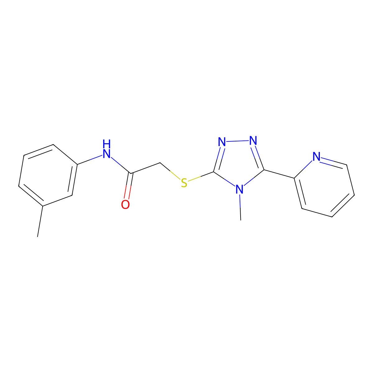 N-(3-methylphenyl)-2-{[4-methyl-5-(pyridin-2-yl)-4H-1,2,4-triazol-3-yl]sulfanyl}acetamide molecular structure, CAS 842970-13-2