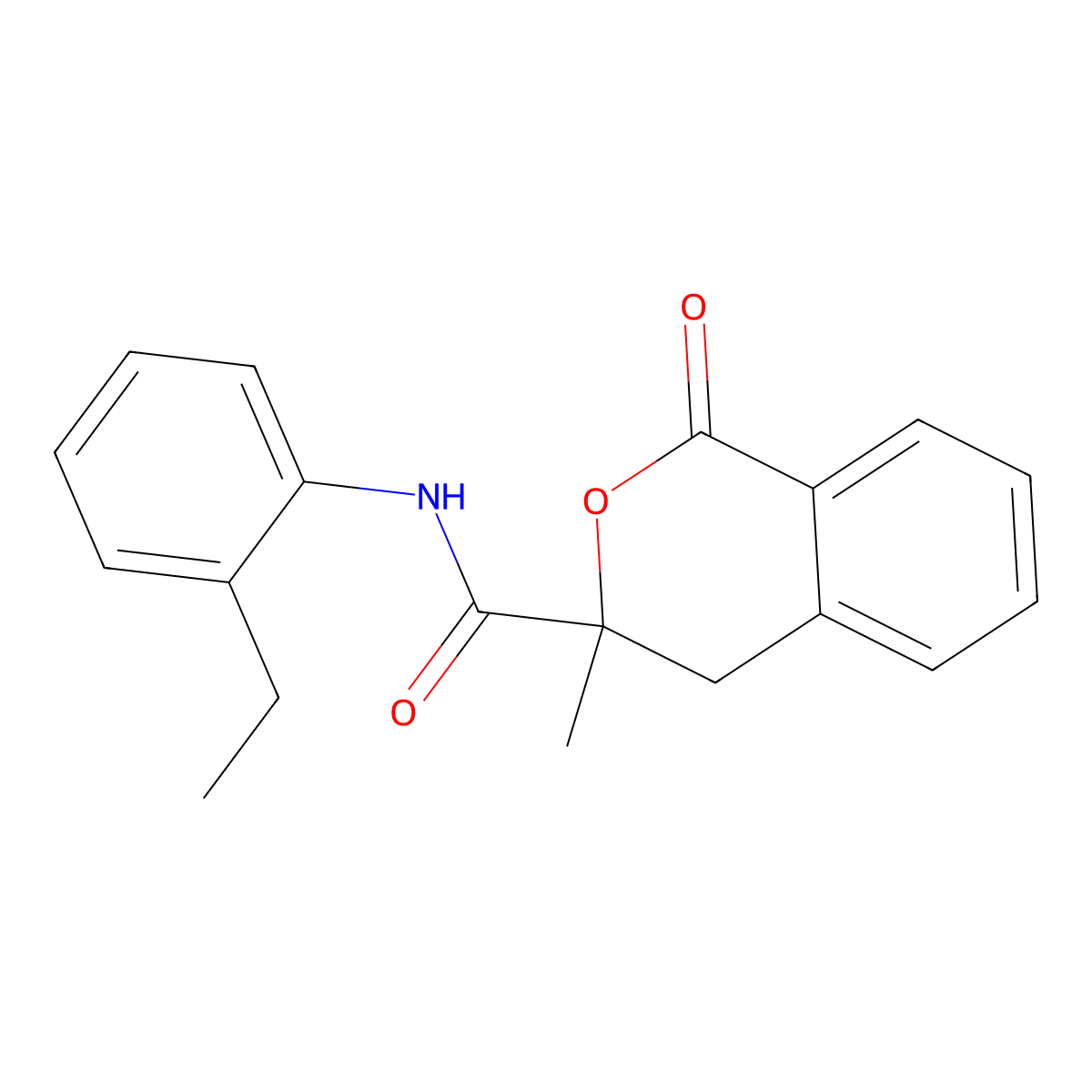 3-Methyl-1-oxo-isochroman-3-carboxylic acid (2-ethyl-phenyl)-amide molecular structure, CAS 842970-43-8