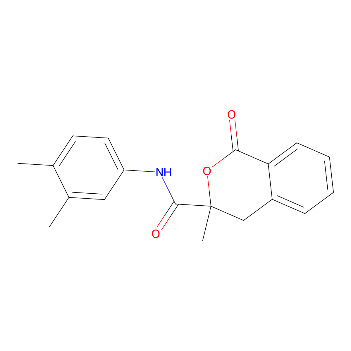 N-(3,4-dimethylphenyl)-3-methyl-1-oxo-3,4-dihydro-1H-isochromene-3-carboxamide molecular structure, CAS 842970-47-2