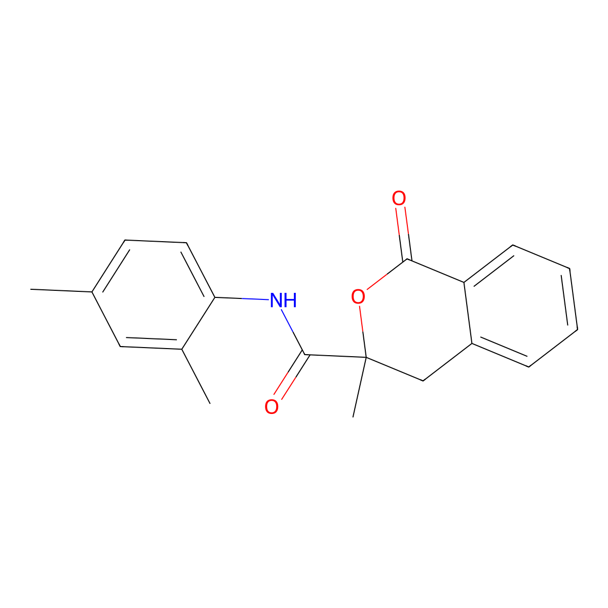 N-(2,4-dimethylphenyl)-3-methyl-1-oxo-3,4-dihydro-1H-isochromene-3-carboxamide molecular structure, CAS 842970-51-8